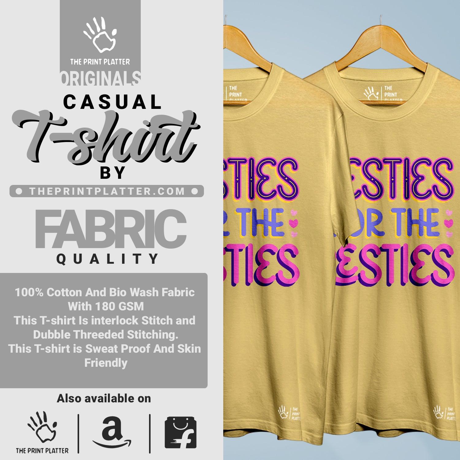 Besties For The Resties Cotton Bio Wash 180gsm T-shirt | 3Combo-FriendshipDay-11-BFTR