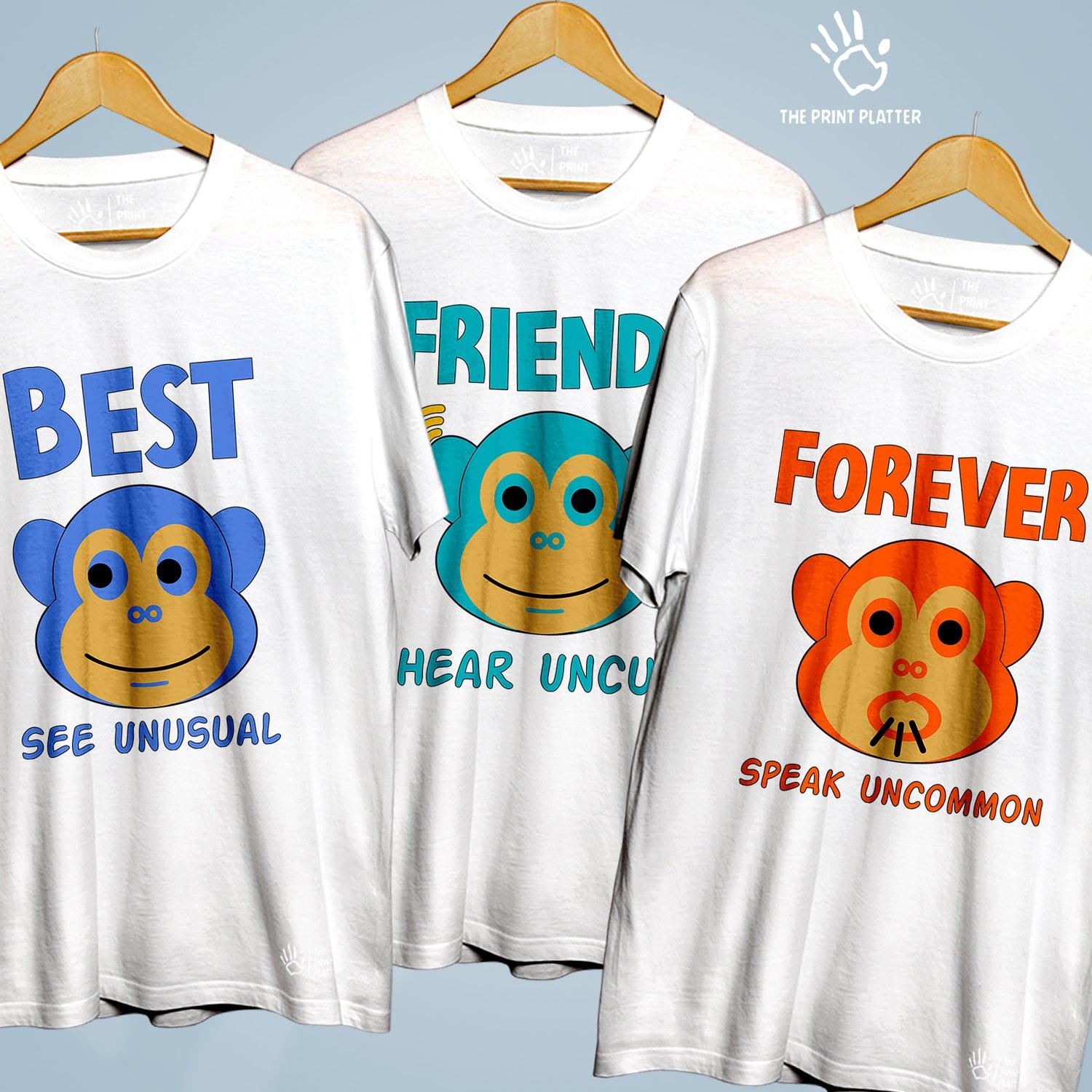 Best Friends Forever Cotton Bio Wash 180gsm T-shirt | 3Combo-FriendshipDay-3-BFF