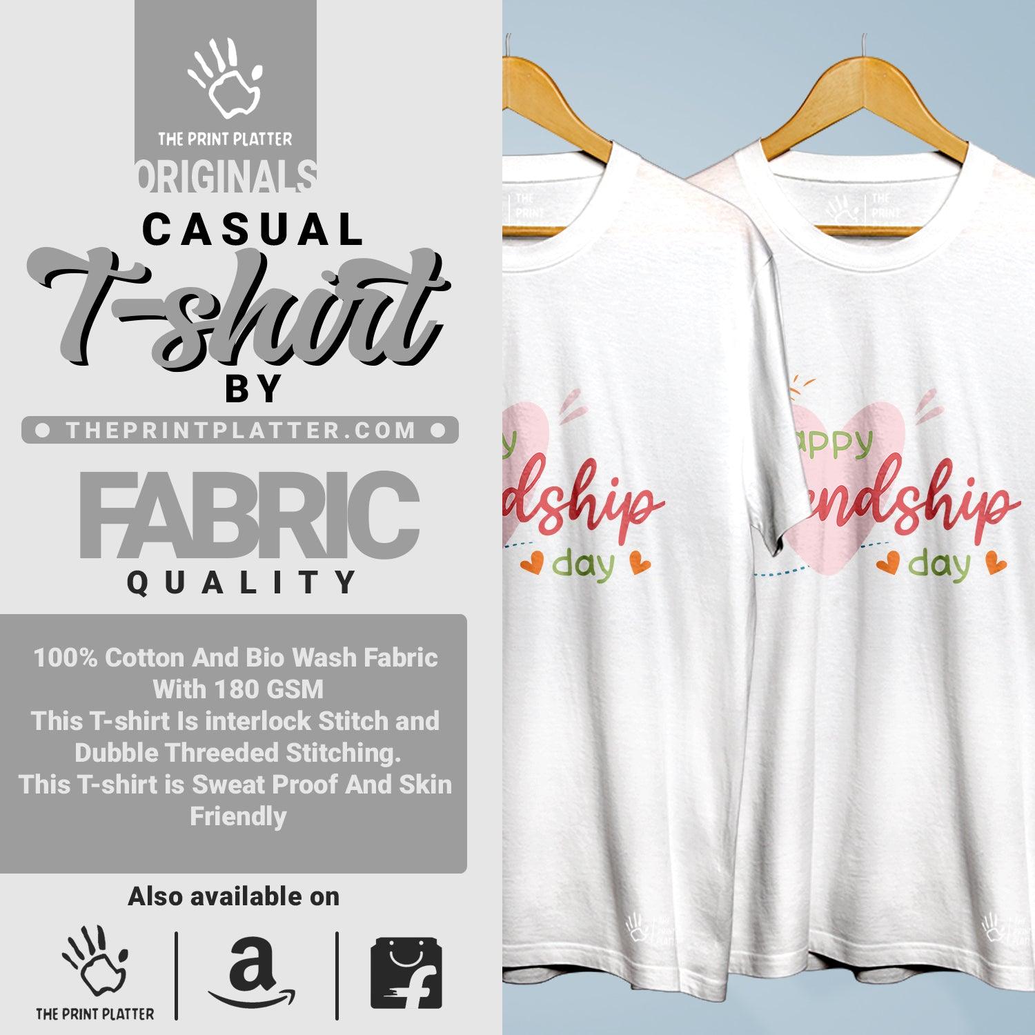 Happy Friendship Day Cotton Bio Wash 180gsm T-shirt | 3Combo-FriendshipDay-8-HFD