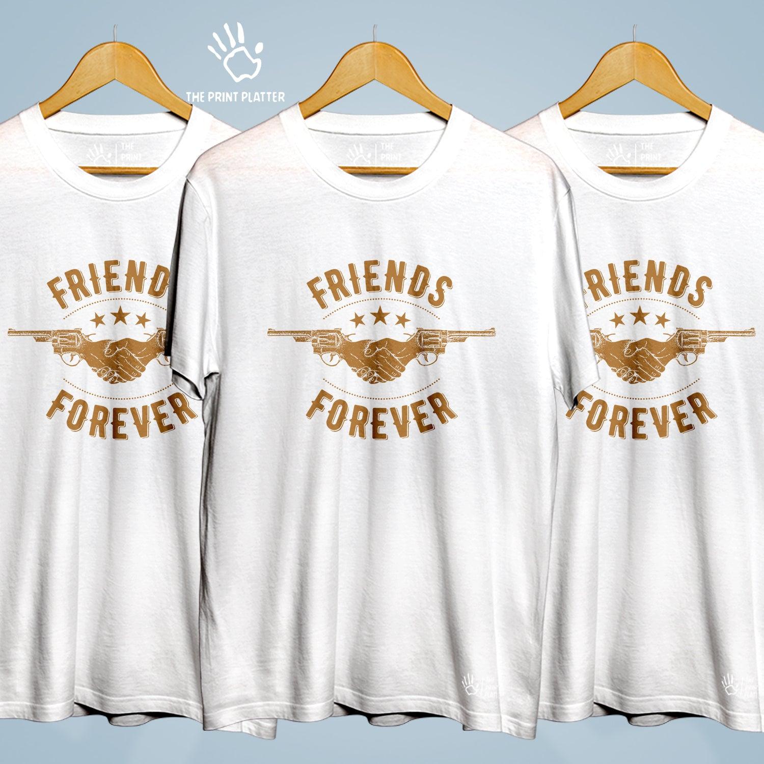Friends Forever Cotton Bio Wash 180gsm T-shirt | 3Combo-FriendshipDay-9-FF