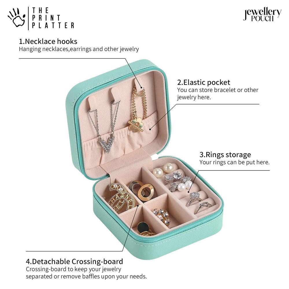 BelieveinYourself Jewellery Organiser PU Leather Zipper Portable Box Case |JB-114