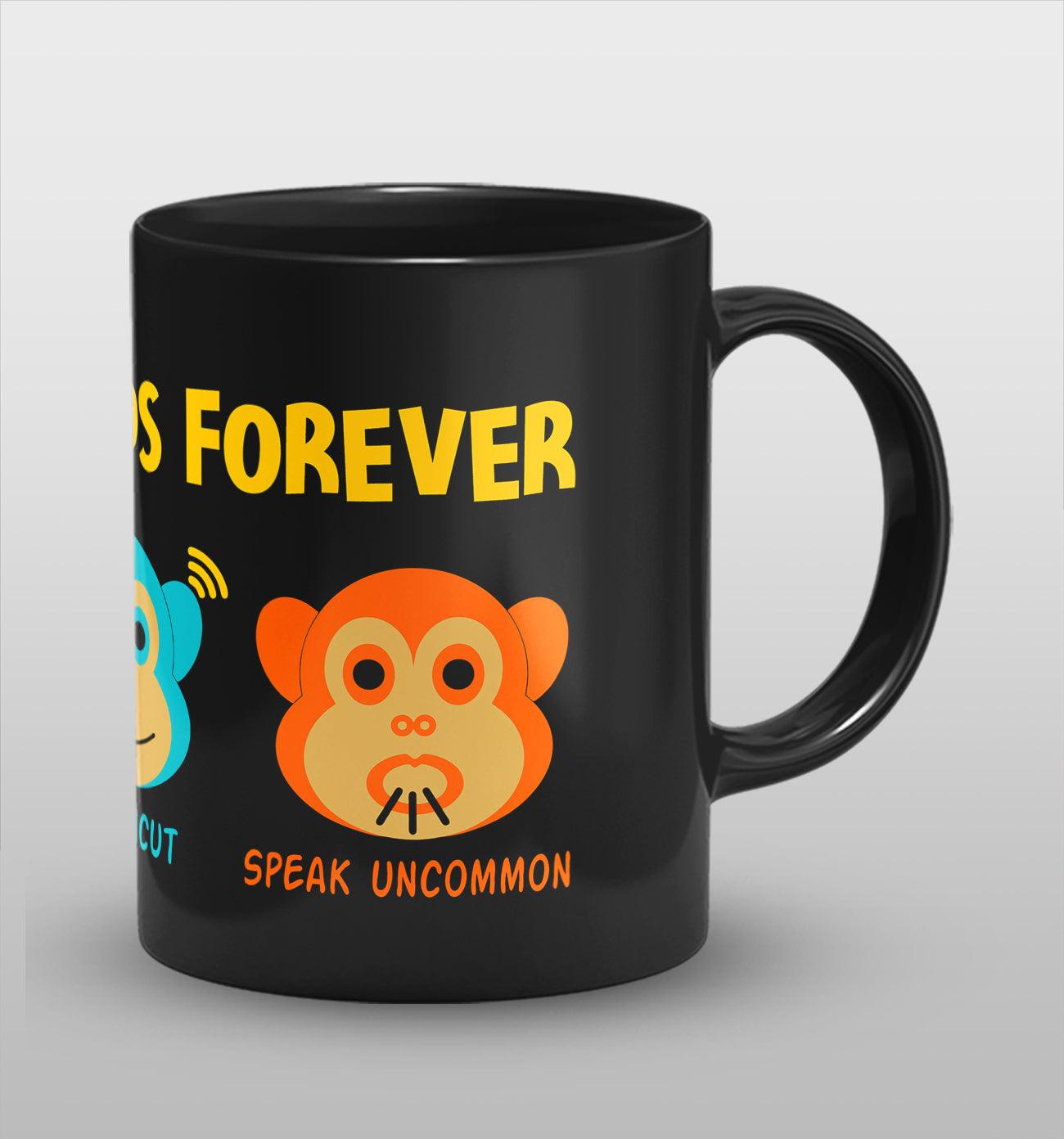 Best friends forever Full Black Cermic Coffee Mug 330 ml, Microwave & Dishwasher Safe| CM-07