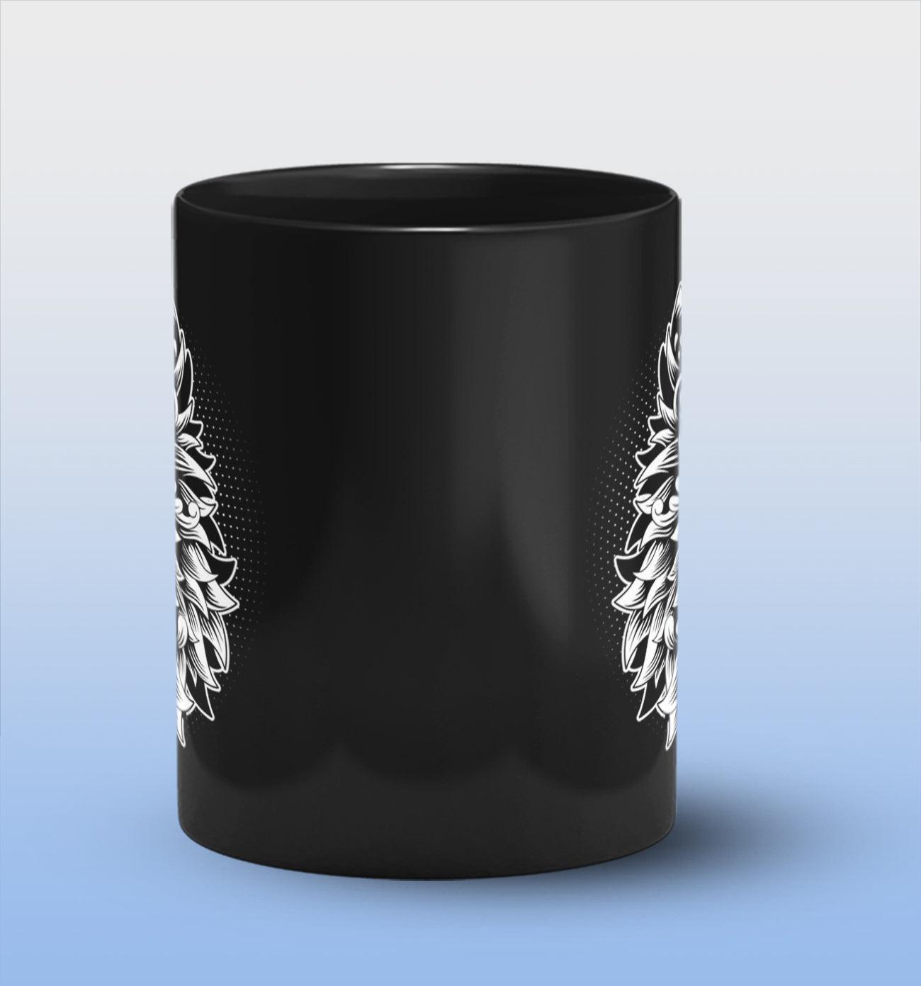 Wolf Full Black Cermic Coffee Mug 330 ml, Microwave & Dishwasher Safe| CM-R184