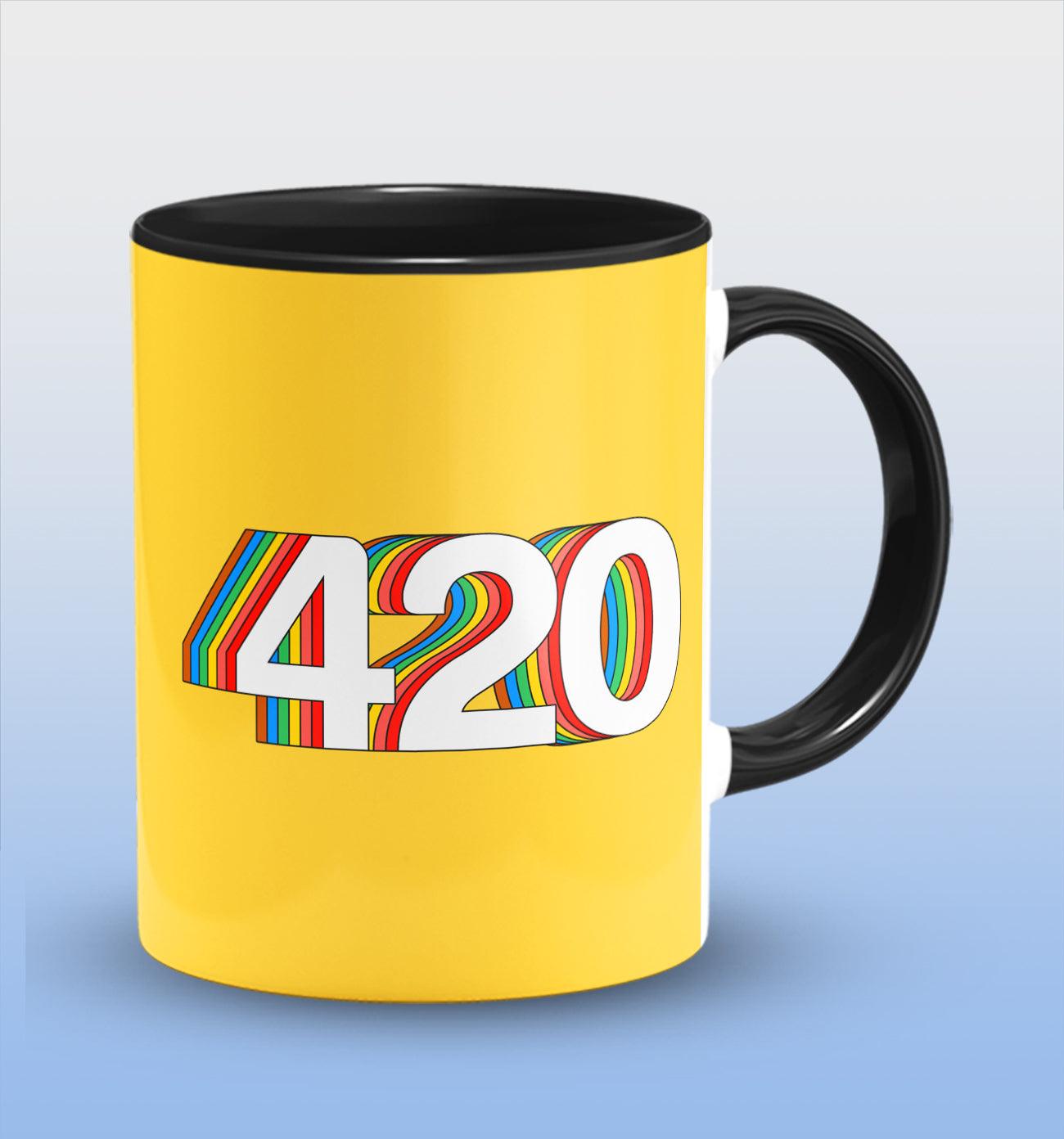 420 Inside Black Cermic Coffee Mug 330 ml, Microwave & Dishwasher Safe| CM-R239