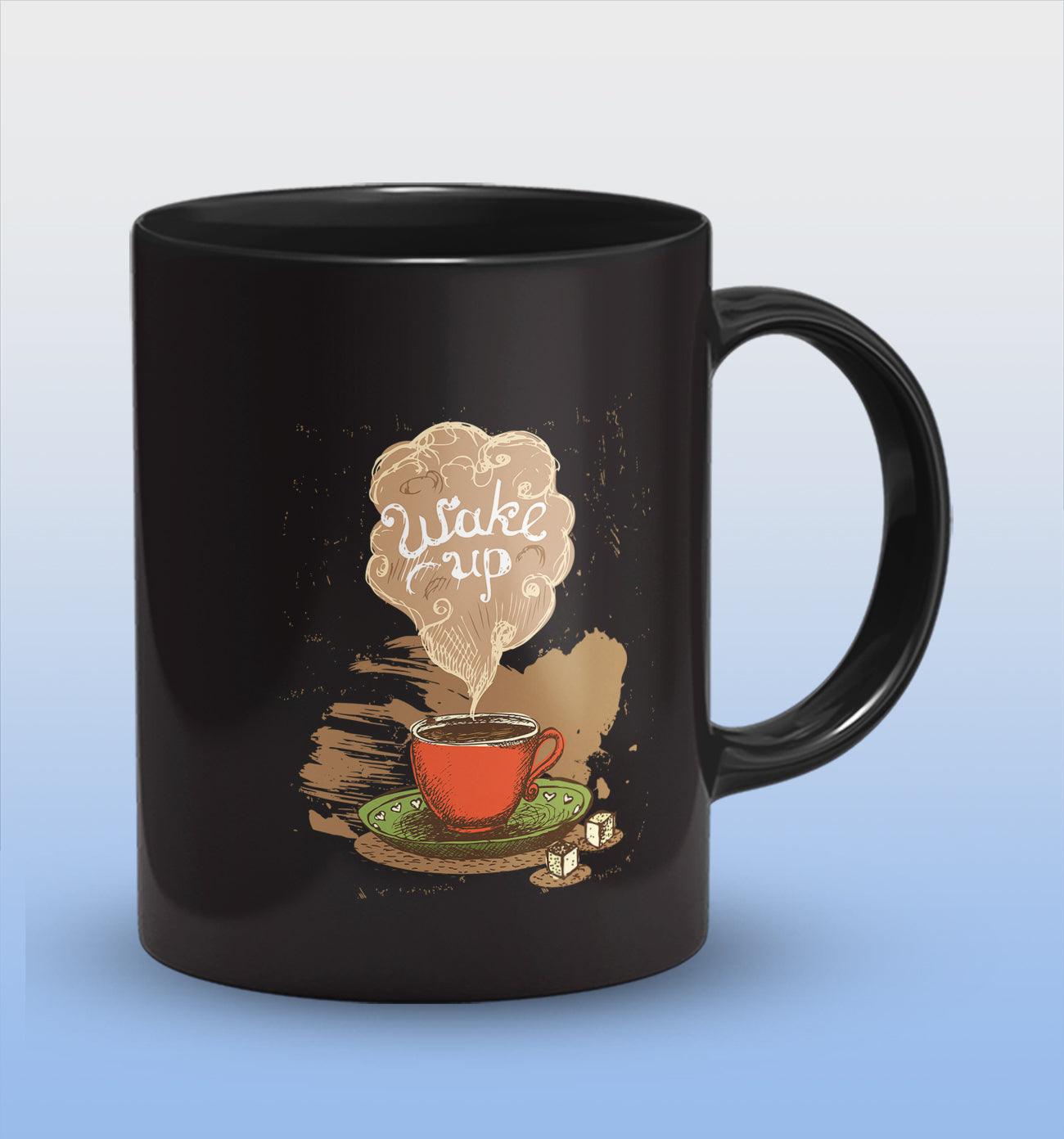 Tea Coffee Full Black Cermic Coffee Mug 330 ml, Microwave & Dishwasher Safe| CM-R243