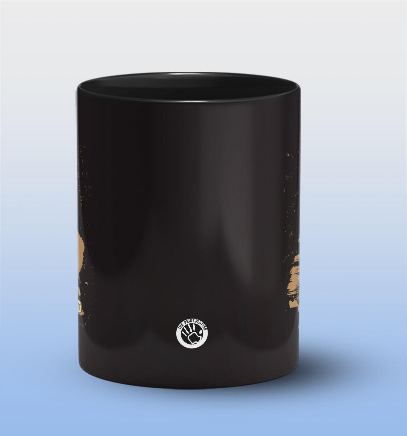 Tea Coffee Full Black Cermic Coffee Mug 330 ml, Microwave & Dishwasher Safe| CM-R243