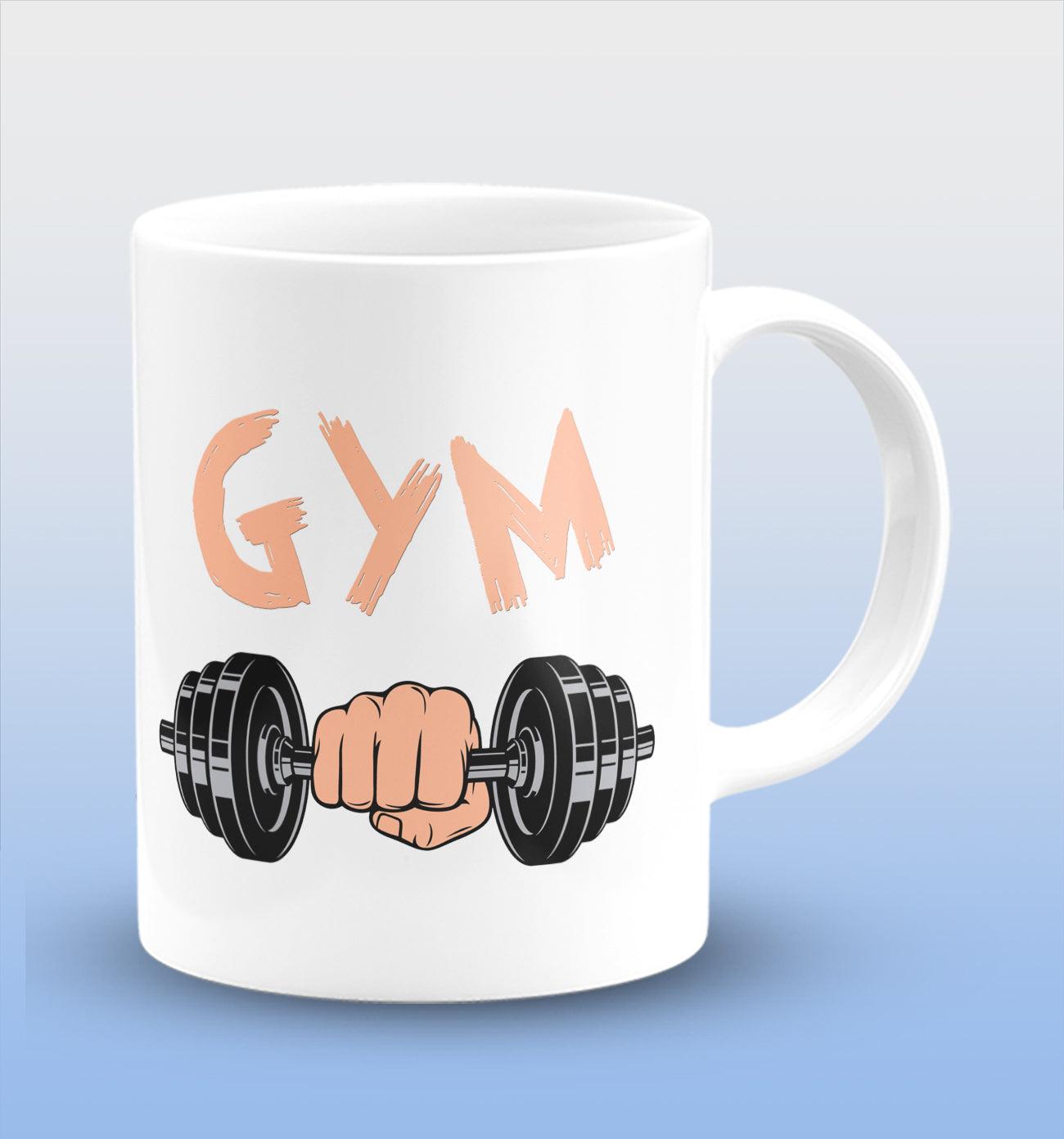 Gym White Cermic Coffee Mug 330 ml, Microwave & Dishwasher Safe| CM-R25