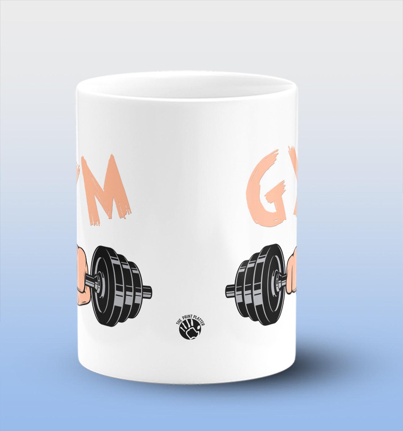 Gym White Cermic Coffee Mug 330 ml, Microwave & Dishwasher Safe| CM-R25