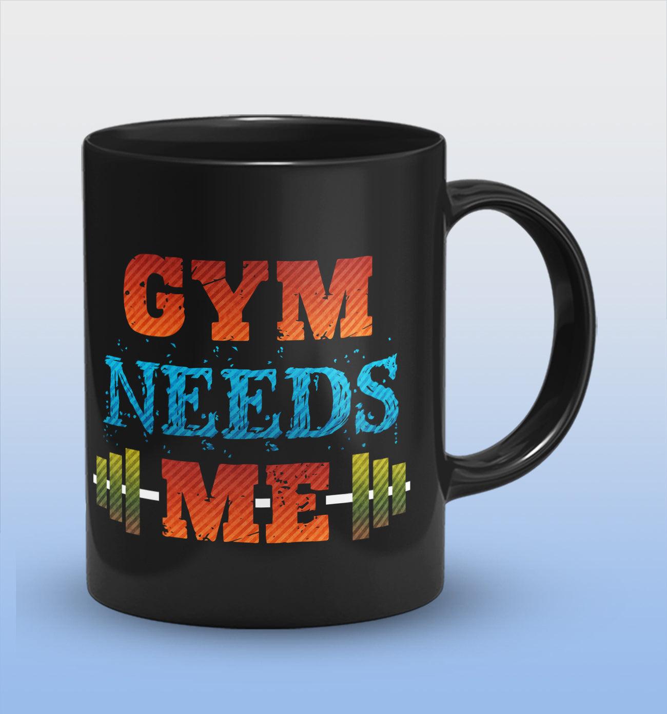 Gym Needs Me Full Black Cermic Coffee Mug 330 ml, Microwave & Dishwasher Safe| CM-R27