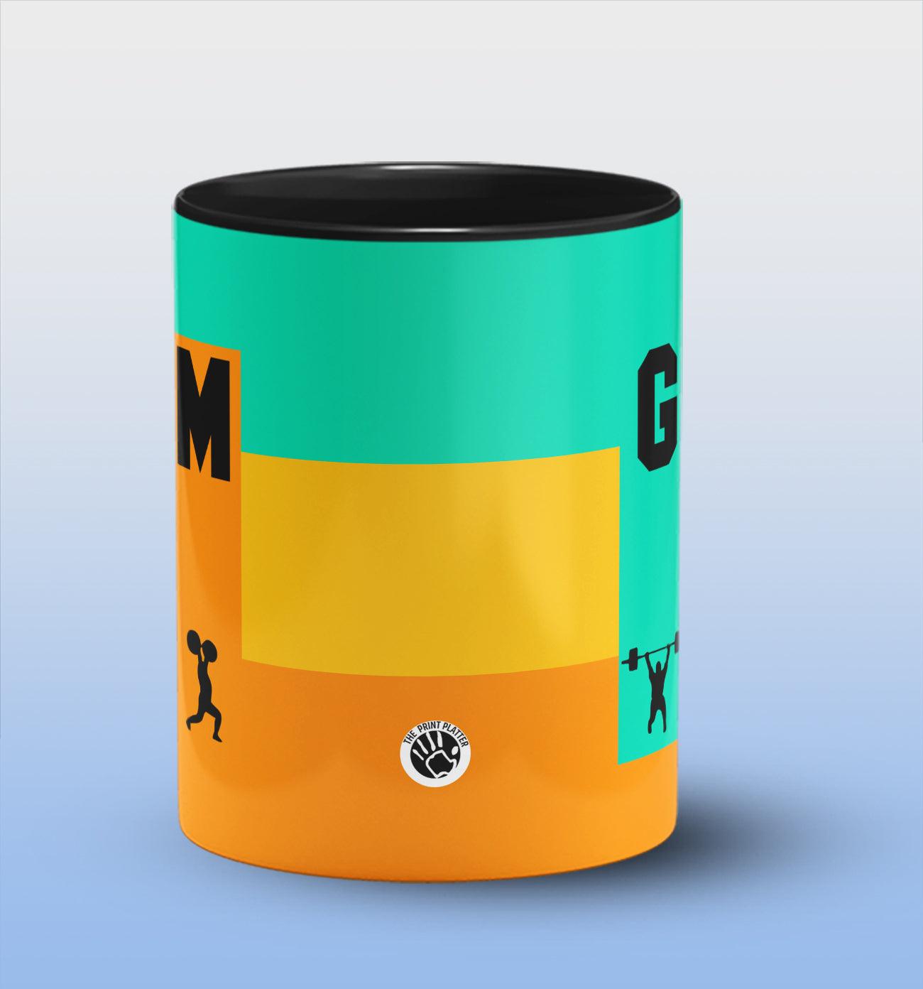 Gym Inside Black Cermic Coffee Mug 330 ml, Microwave & Dishwasher Safe| CM-R32