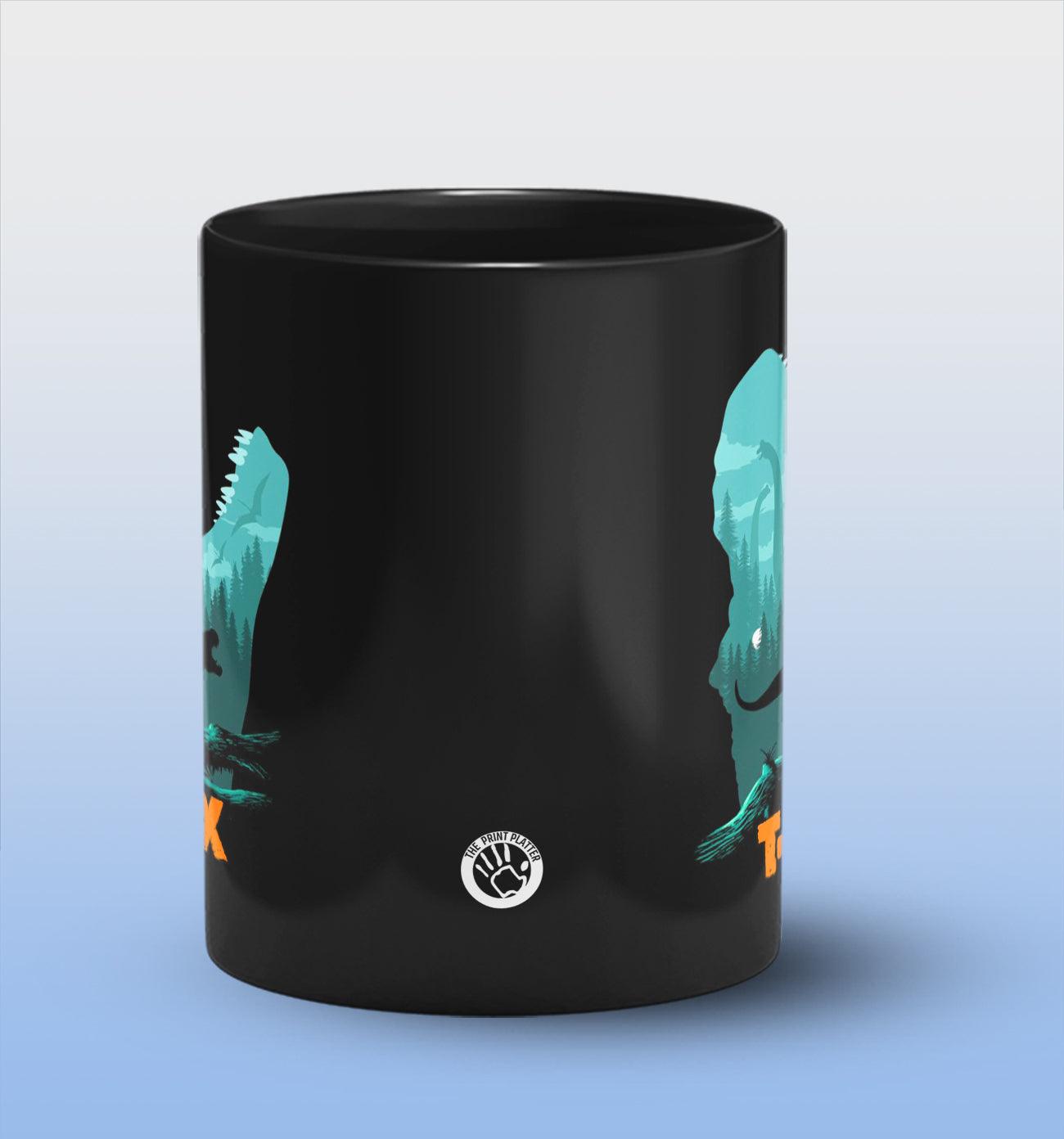 T-Rex Full Black Cermic Coffee Mug 330 ml, Microwave & Dishwasher Safe| CM-R55