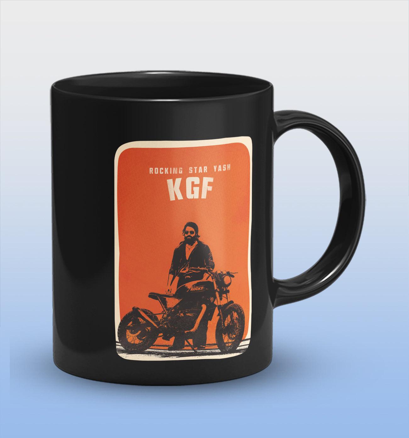 KGF Full Black Cermic Coffee Mug 330 ml, Microwave & Dishwasher Safe| CM-R57