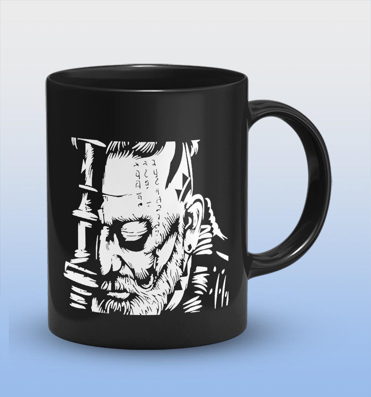 KGF Full Black Cermic Coffee Mug 330 ml, Microwave & Dishwasher Safe| CM-R59