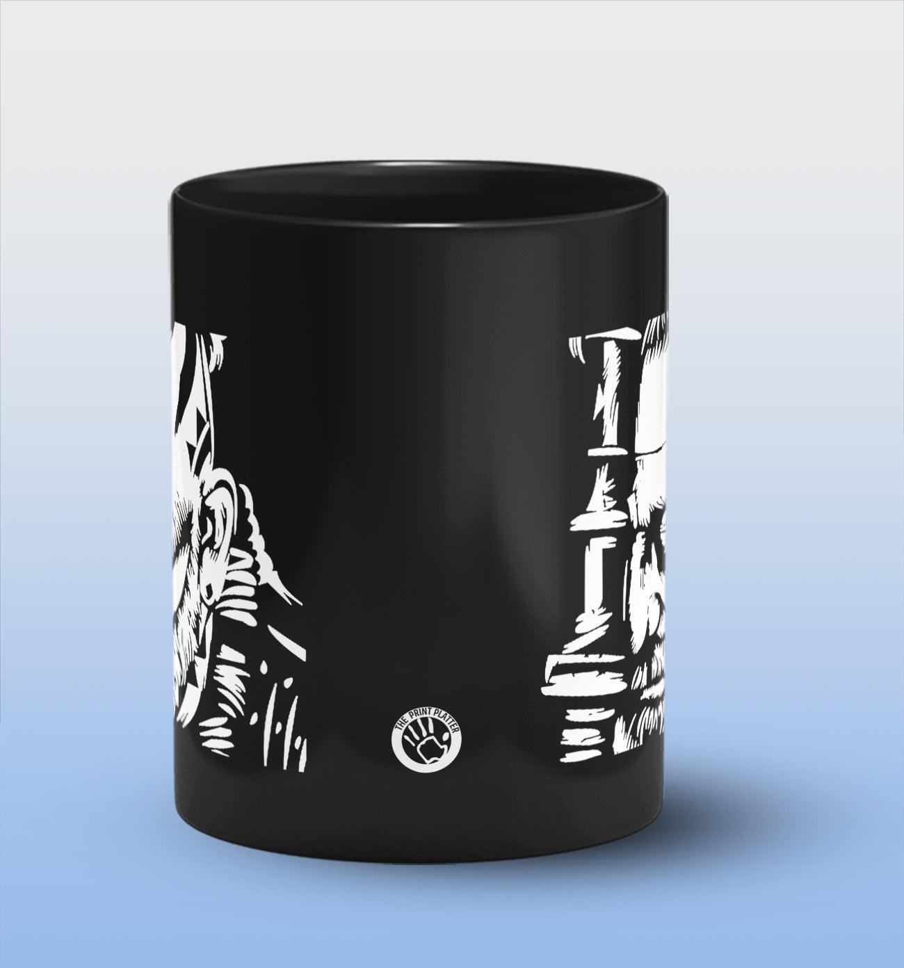 KGF Full Black Cermic Coffee Mug 330 ml, Microwave & Dishwasher Safe| CM-R59