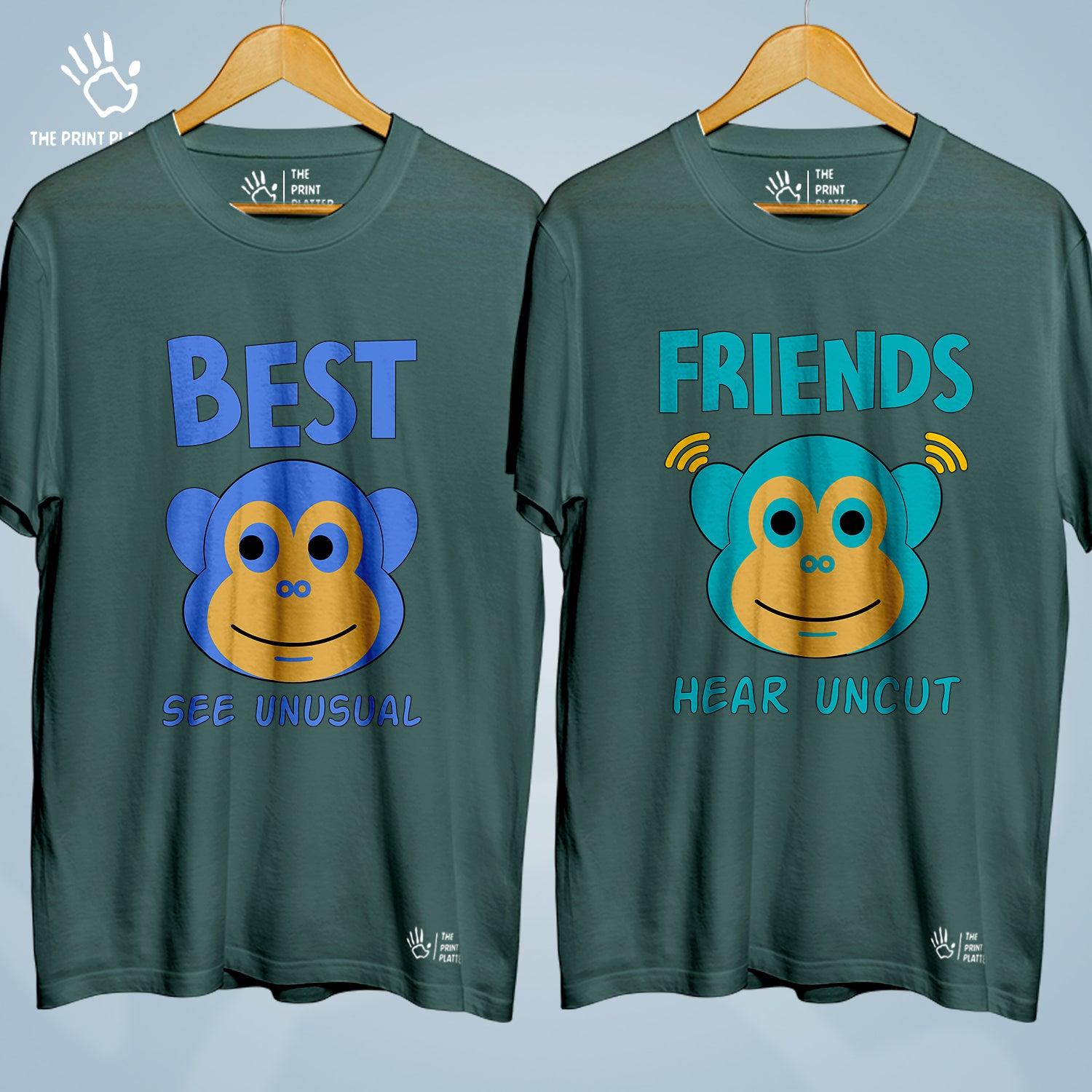 Best Friends Cotton Bio Wash 180gsm T-shirt | Combo-FriendshipDay-3-BF
