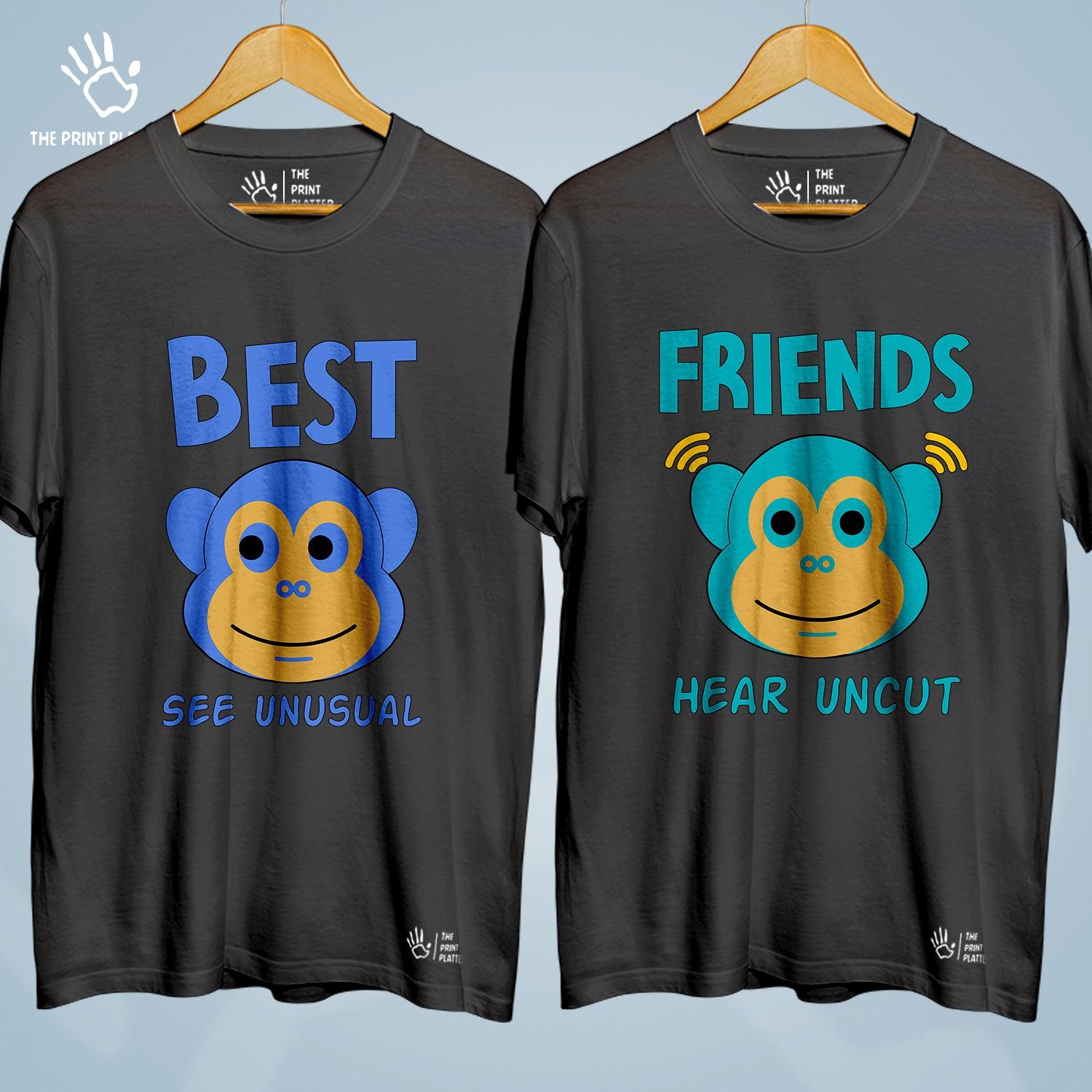 Best Friends Cotton Bio Wash 180gsm T-shirt | Combo-FriendshipDay-3-BF