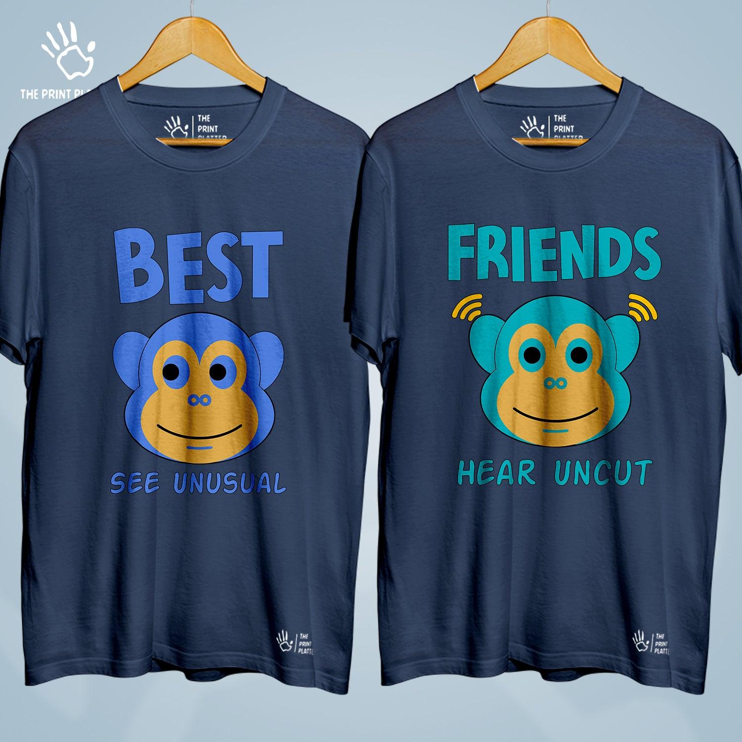 Best Friends Cotton Bio Wash 180gsm T-shirt | Combo-FriendshipDay-3-BF