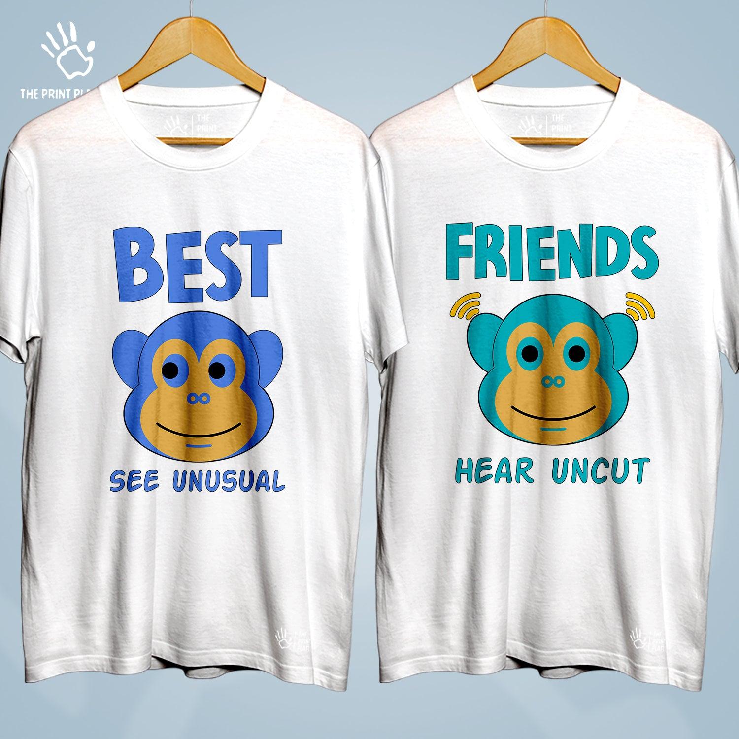 Best Friends Cotton Bio Wash 180gsm T-shirt | Combo-FriendshipDay-3-BF