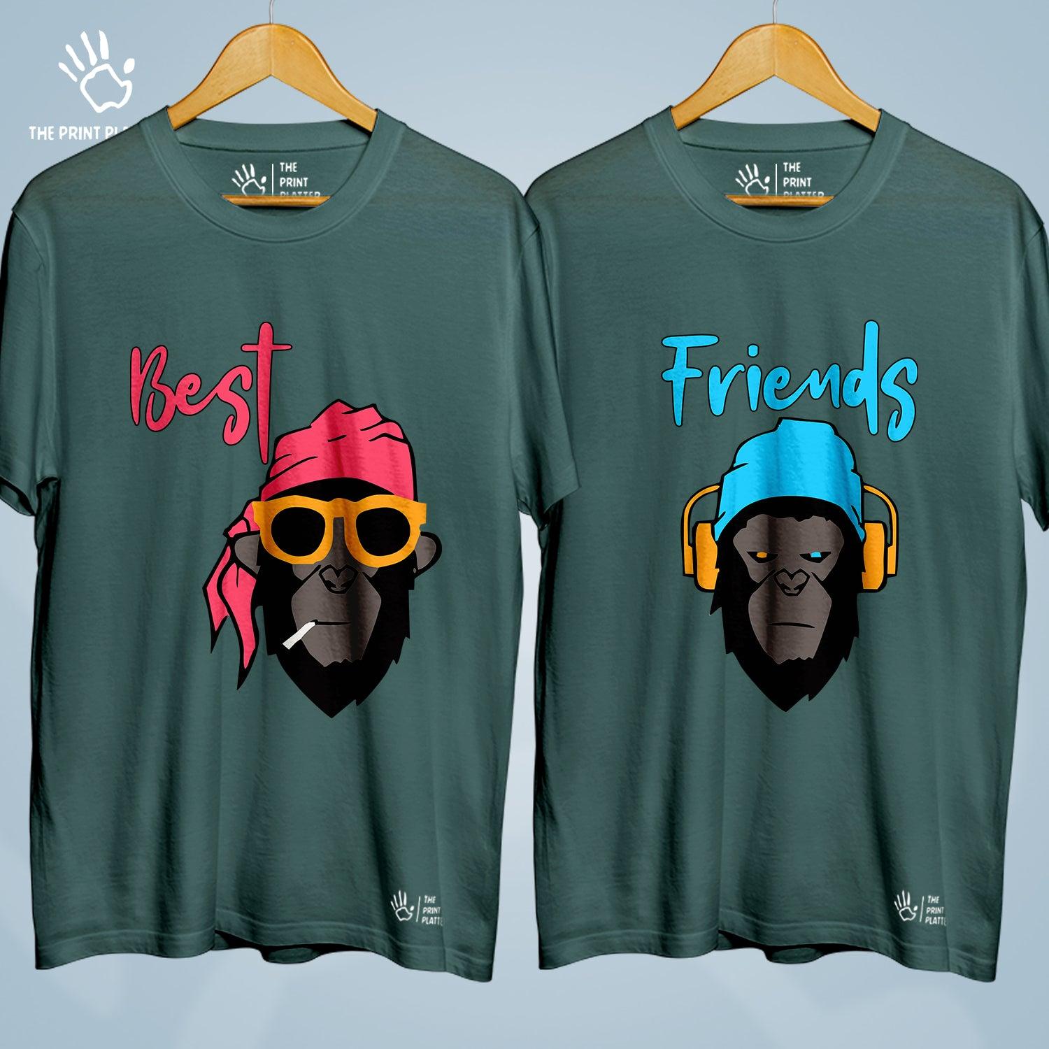 Best Friends Cotton Bio Wash 180gsm T-shirt | Combo-FriendshipDay-4-BF