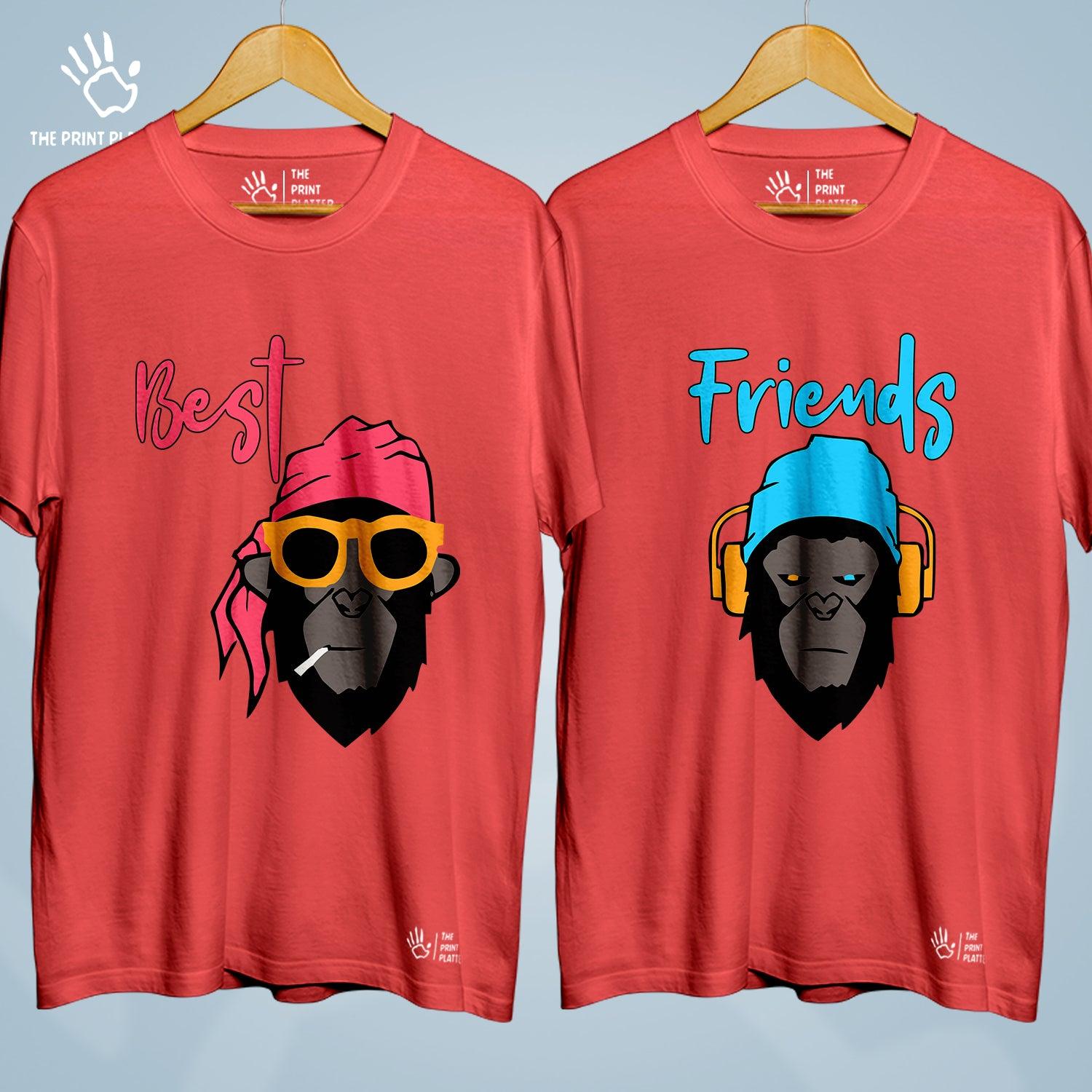 Best Friends Cotton Bio Wash 180gsm T-shirt | Combo-FriendshipDay-4-BF