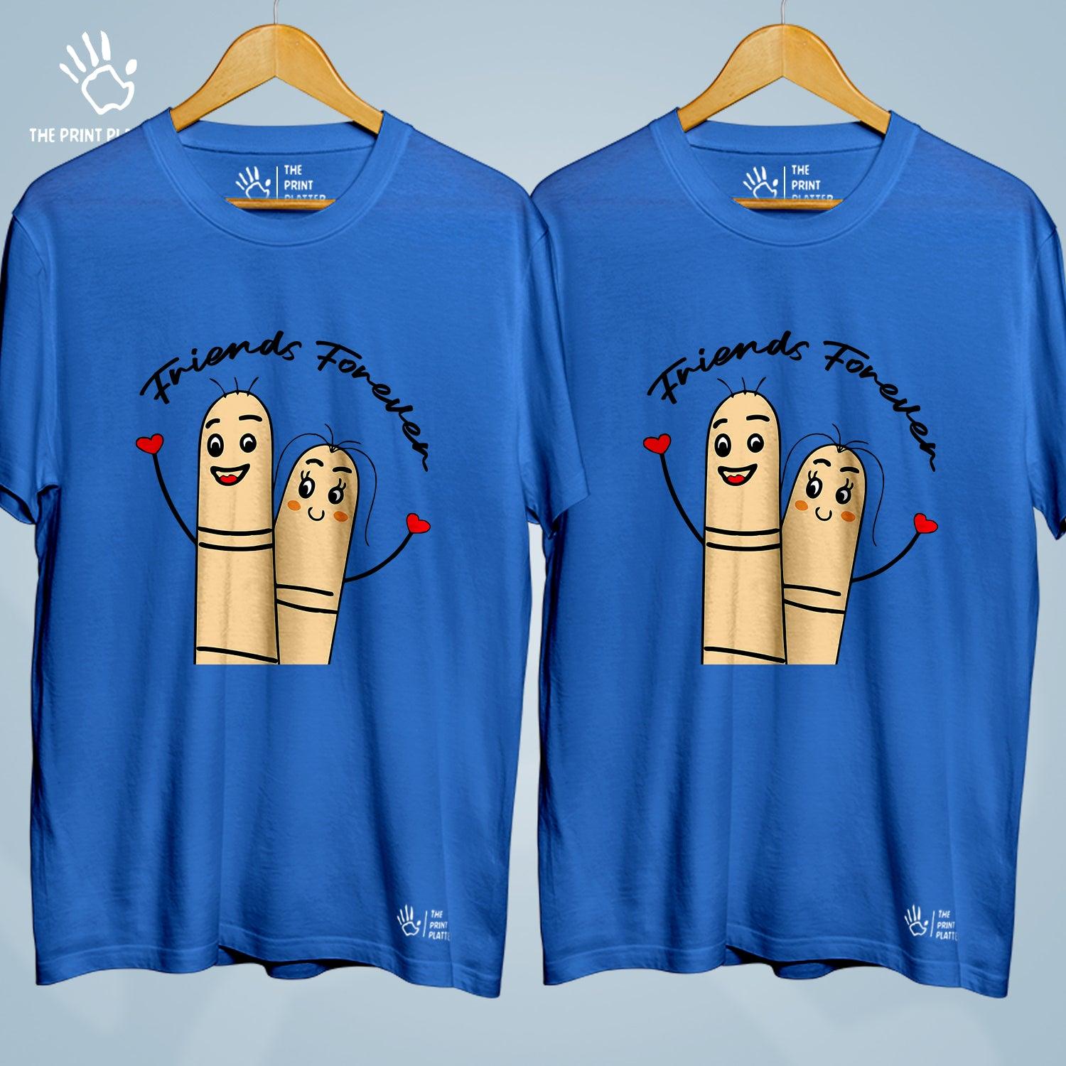 Friends Forever Cotton Bio Wash 180gsm T-shirt | Combo-FriendshipDay-7-BF