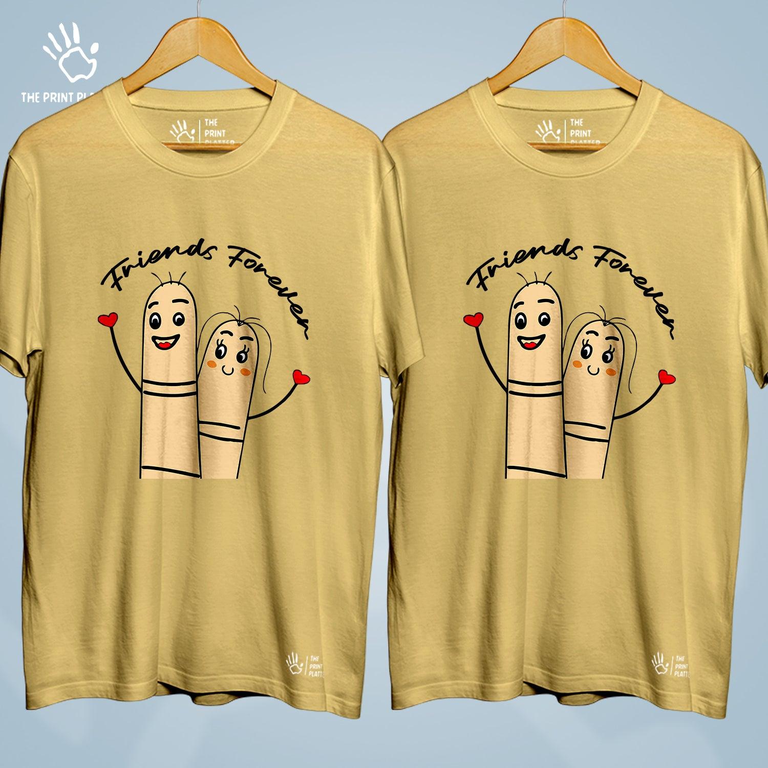 Friends Forever Cotton Bio Wash 180gsm T-shirt | Combo-FriendshipDay-7-BF