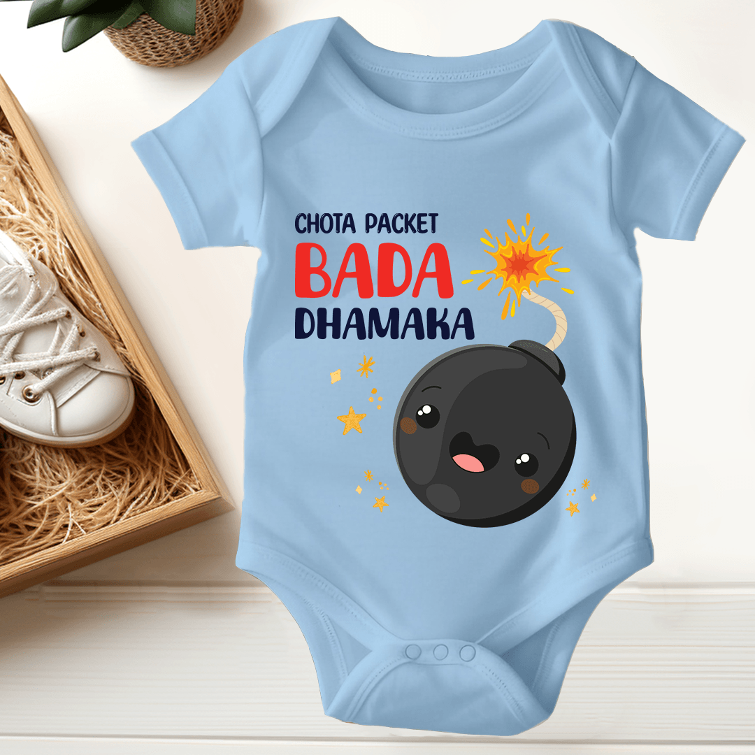 Diwali Baby Romper Chota Packet Bada Dhamka