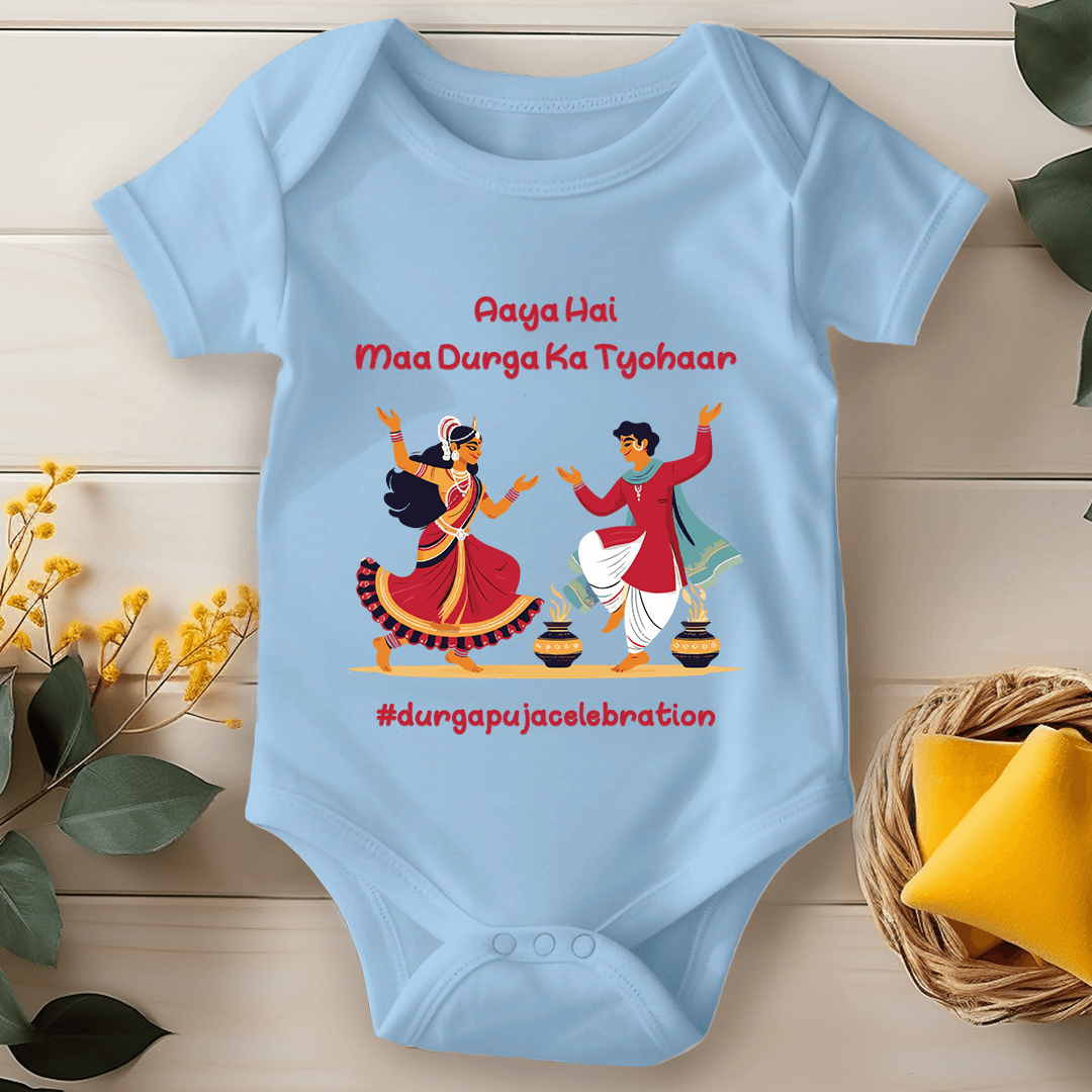 Durga Pooja Baby Romper - Aaya Hai Maa Durga Ka Tyohaar