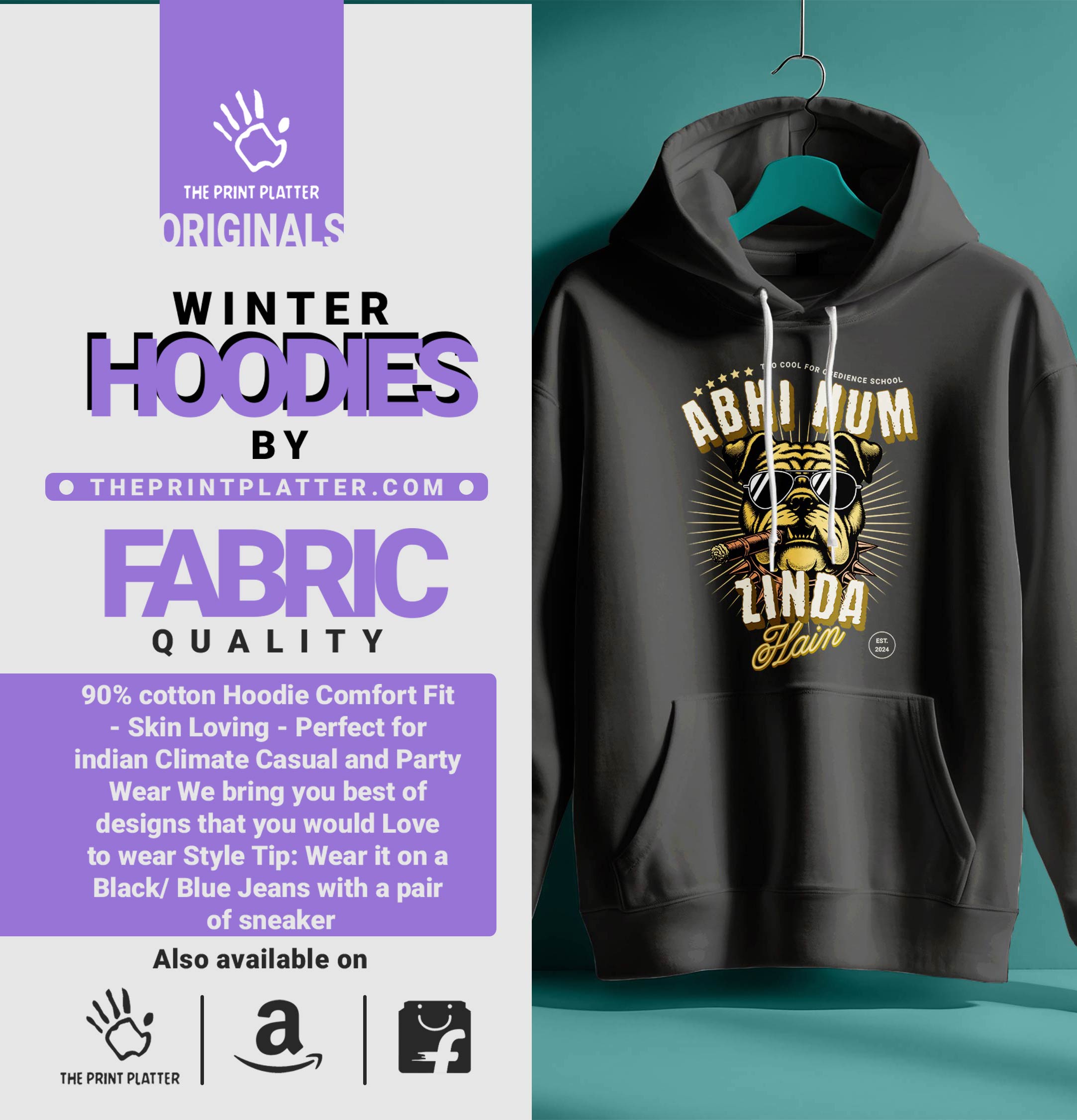 ABHI HUM JINDA HAI HOODIE UNISEX CASUAL WEAR | 57