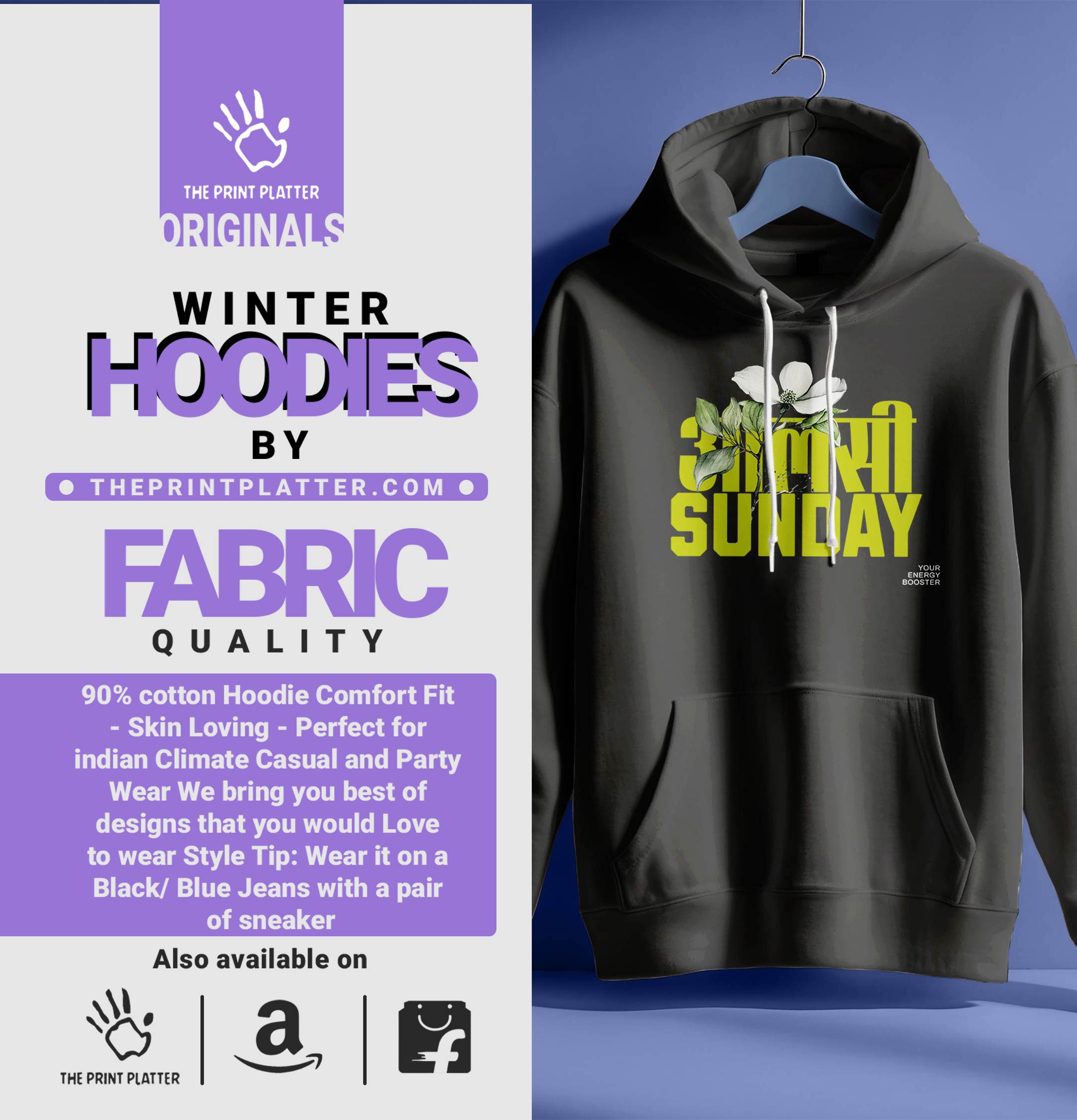 AALSI  SUNDAY HOODIE UNISEX CASUAL WEAR | 59