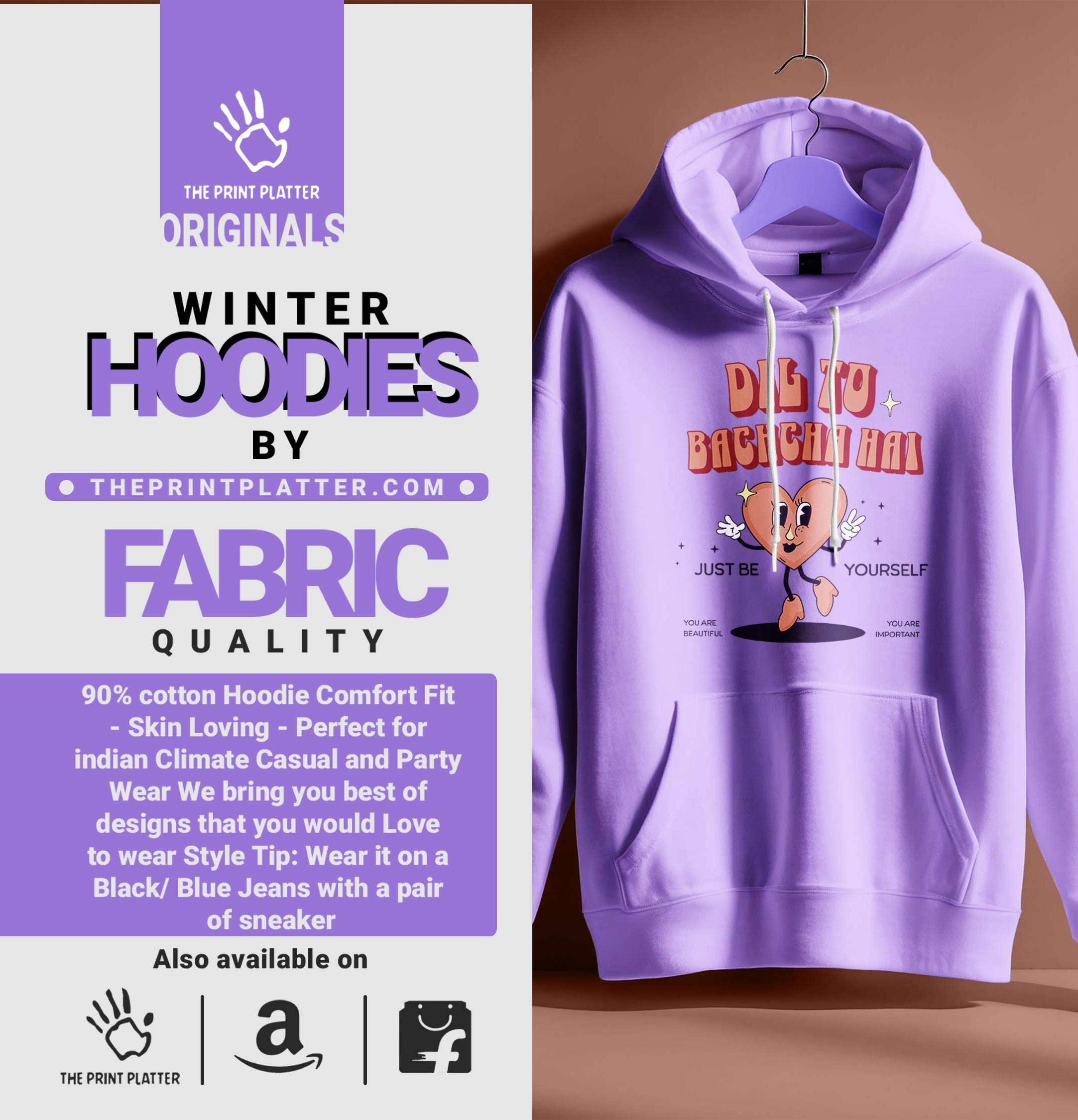 DIL TO BACHHA HAI  HOODIE UNISEX CASUAL WEAR | 87