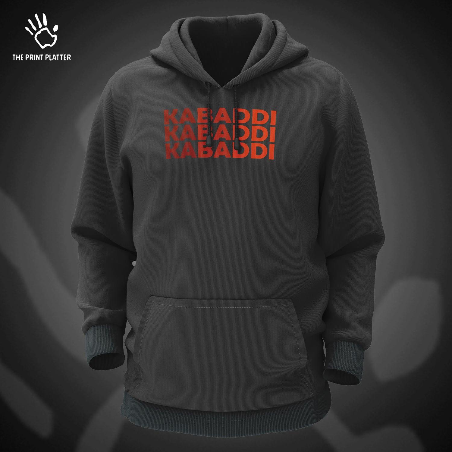 Kabaddi Kabaddi Kabaddi Cotton Bio Wash 330gsm Sweatshirt with Hood for Winter | H-R148