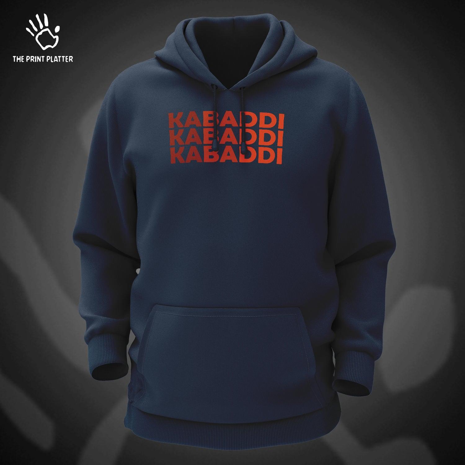 Kabaddi Kabaddi Kabaddi Cotton Bio Wash 330gsm Sweatshirt with Hood for Winter | H-R148