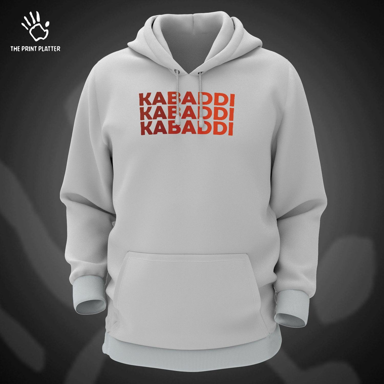 Kabaddi Kabaddi Kabaddi Cotton Bio Wash 330gsm Sweatshirt with Hood for Winter | H-R148