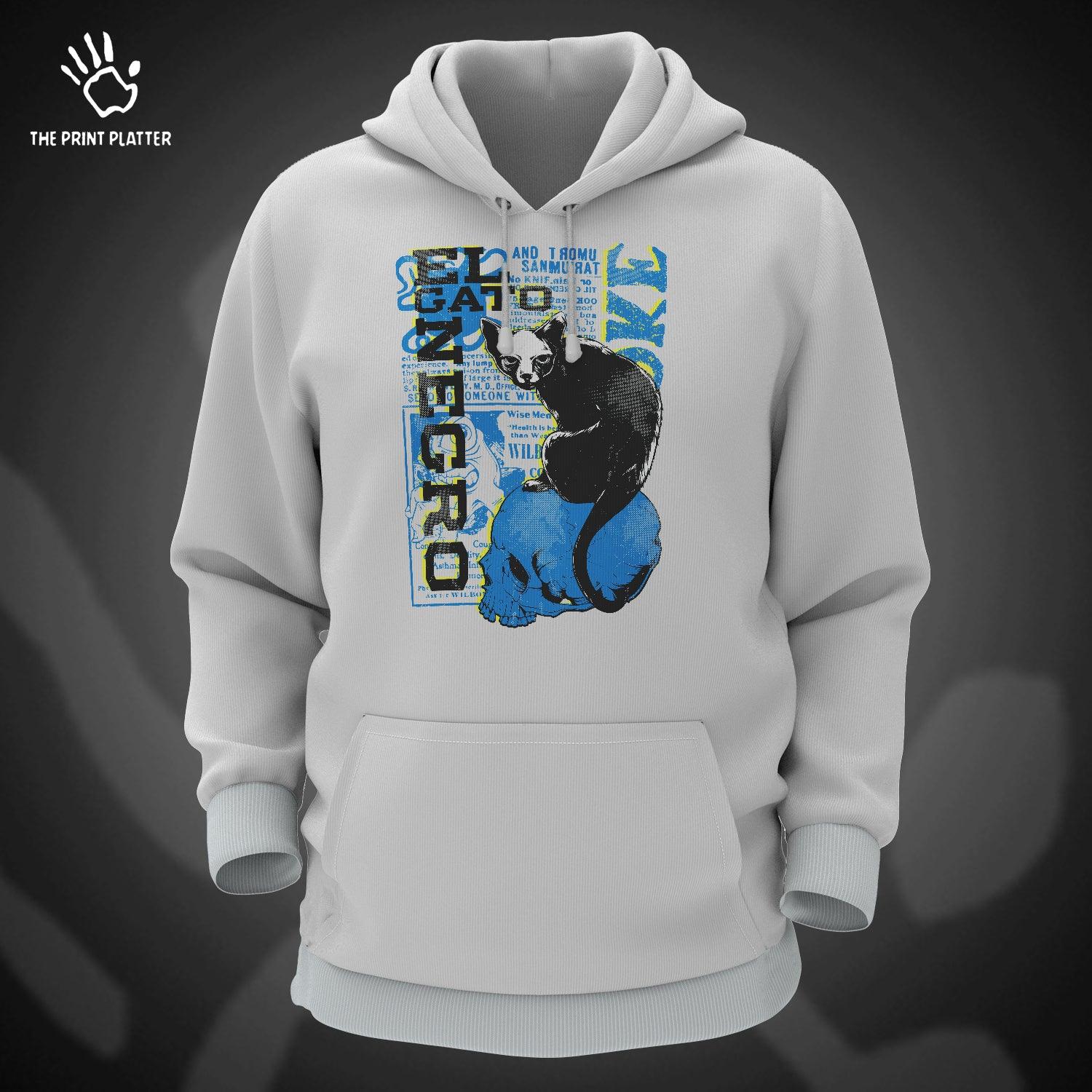 Cat Cotton Bio Wash 330gsm Sweatshirt with Hood for Winter | H-R187