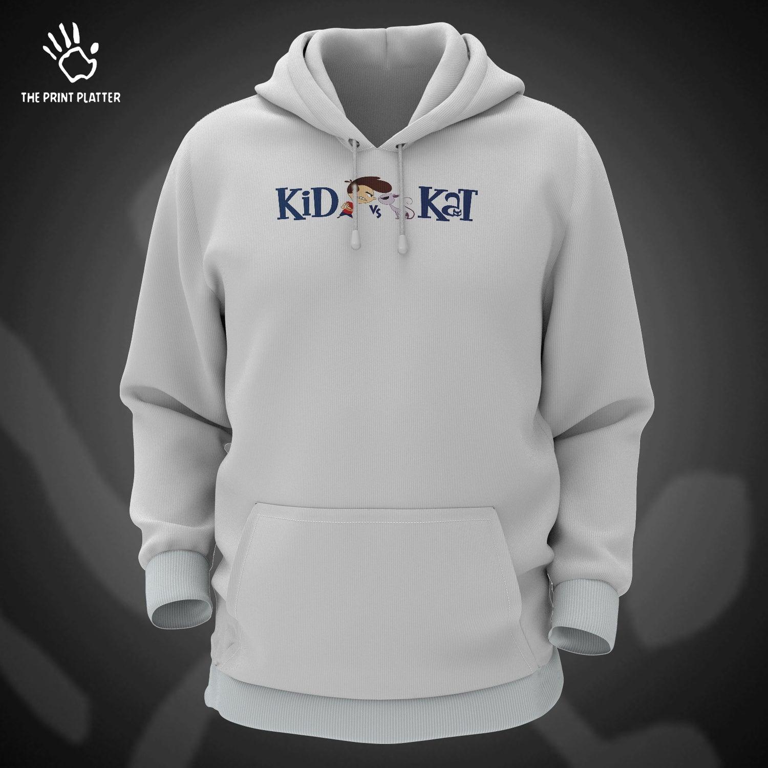 Kid VS Kat Cotton Bio Wash 330gsm Sweatshirt with Hood for Winter | H-R194