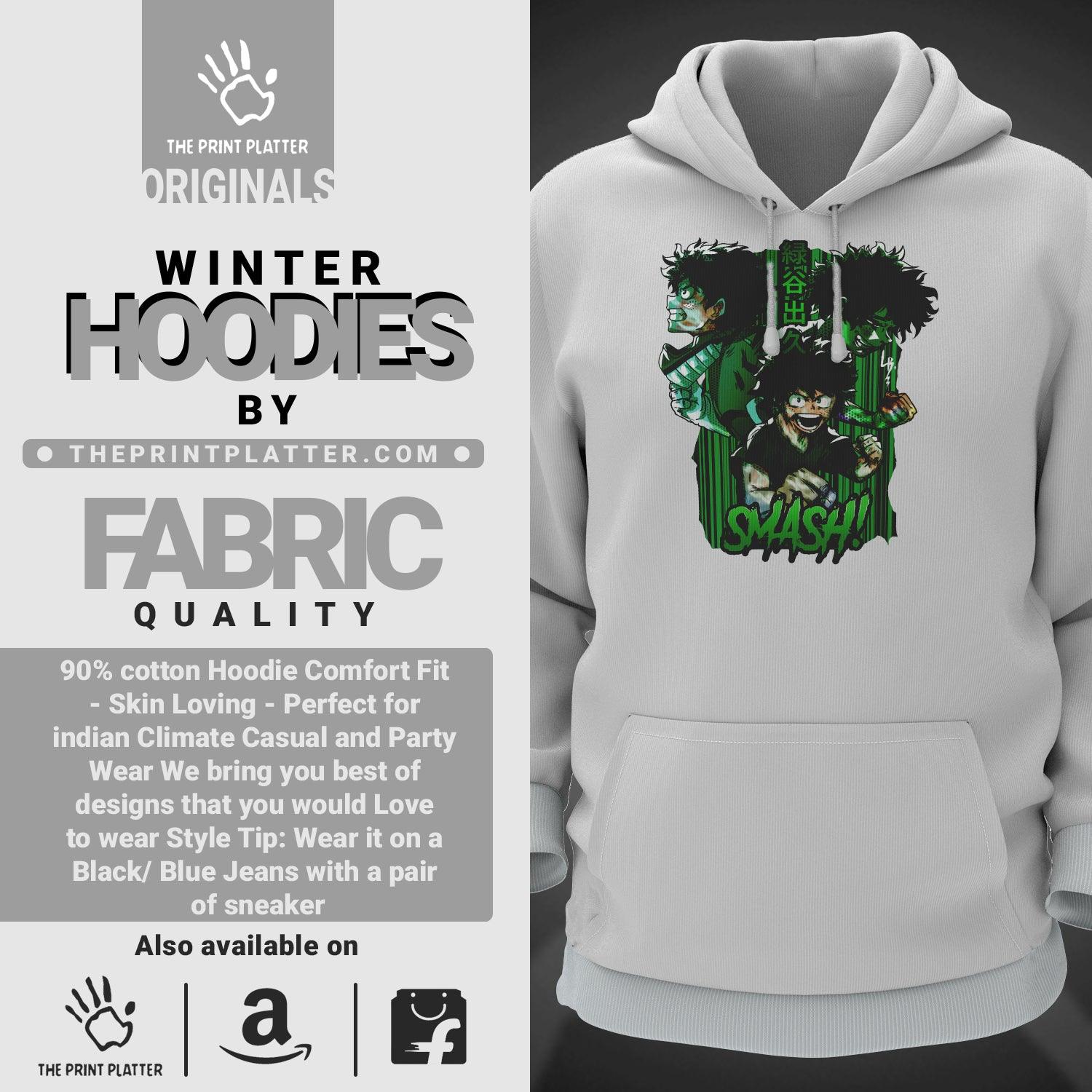 Smash Cotton Bio Wash 330gsm Sweatshirt with Hood for Winter | H-R203