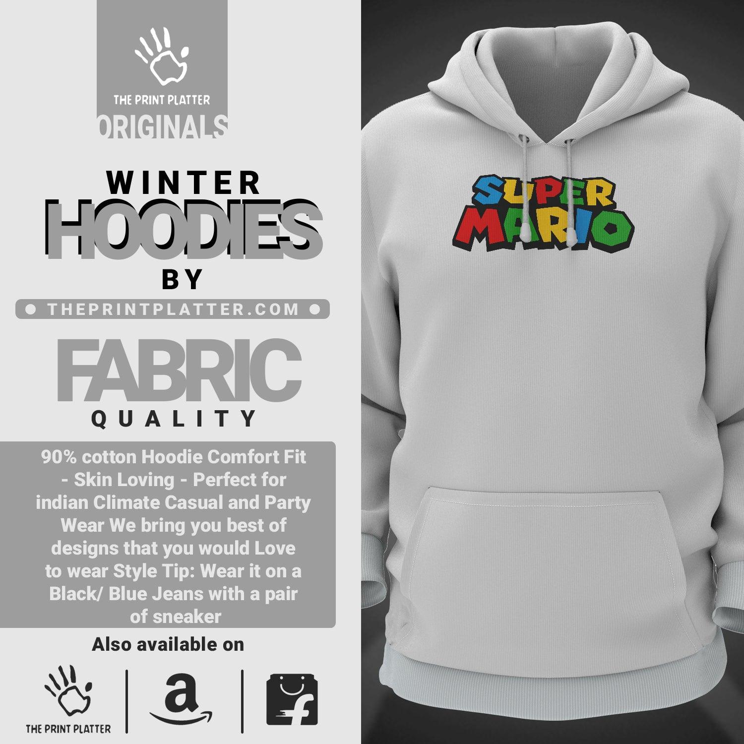 Super Mario Cotton Bio Wash 330gsm Sweatshirt with Hood for Winter | H-R205