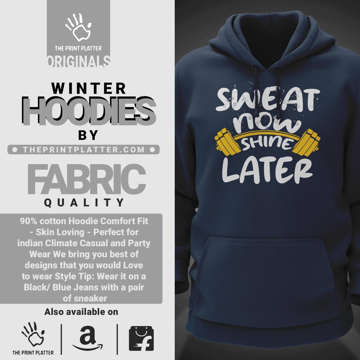 Sweat Now Shine Later Cotton Bio Wash 330gsm Sweatshirt with Hood for Winter | H-R23