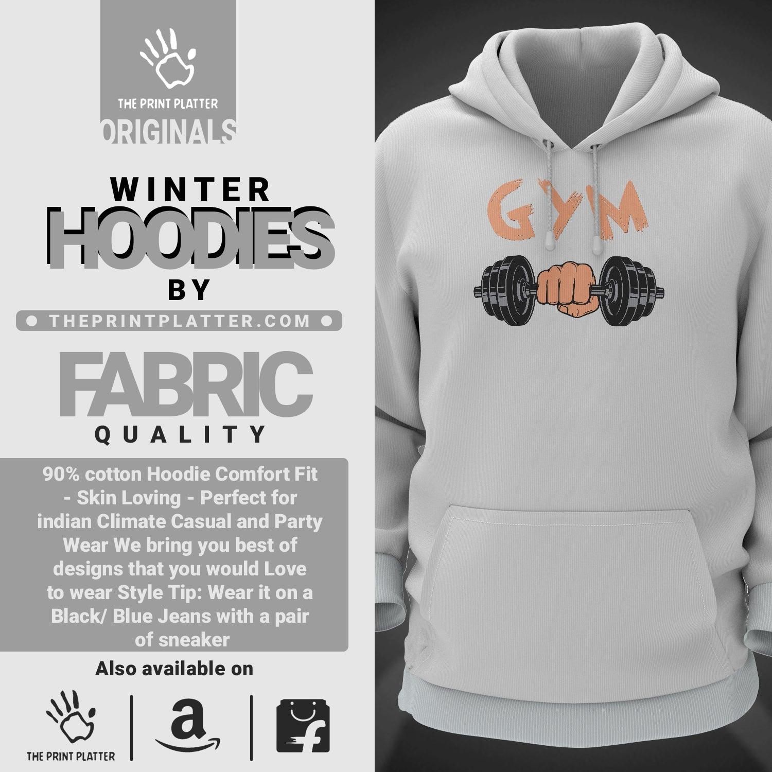 Gym Cotton Bio Wash 330gsm Sweatshirt with Hood for Winter | H-R25