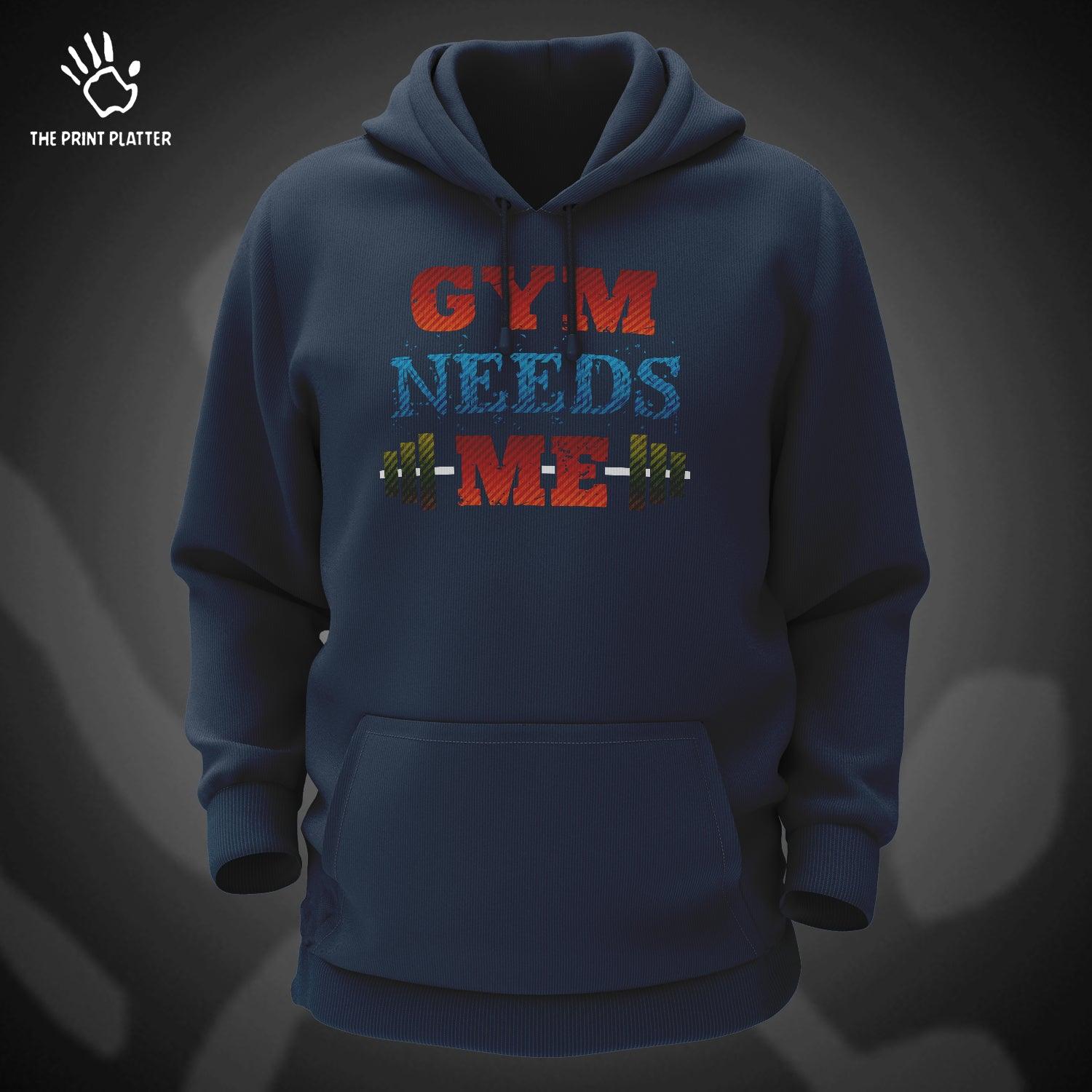 Gym Needs Me Cotton Bio Wash 330gsm Sweatshirt with Hood for Winter | H-R27