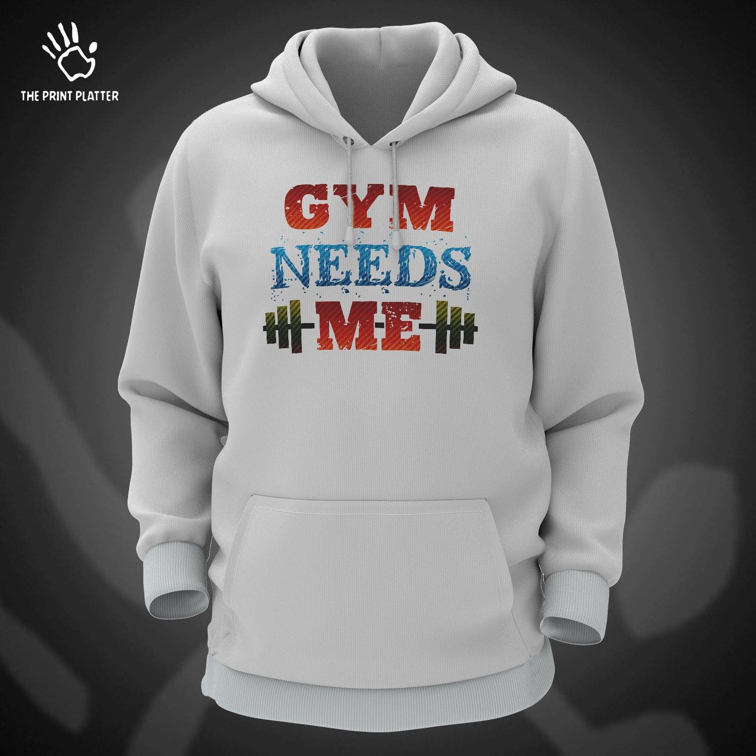 Gym Needs Me Cotton Bio Wash 330gsm Sweatshirt with Hood for Winter | H-R27