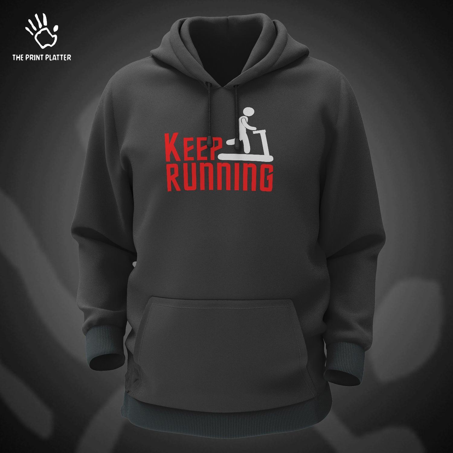 Keep Running Cotton Bio Wash 330gsm Sweatshirt with Hood for Winter | H-R30