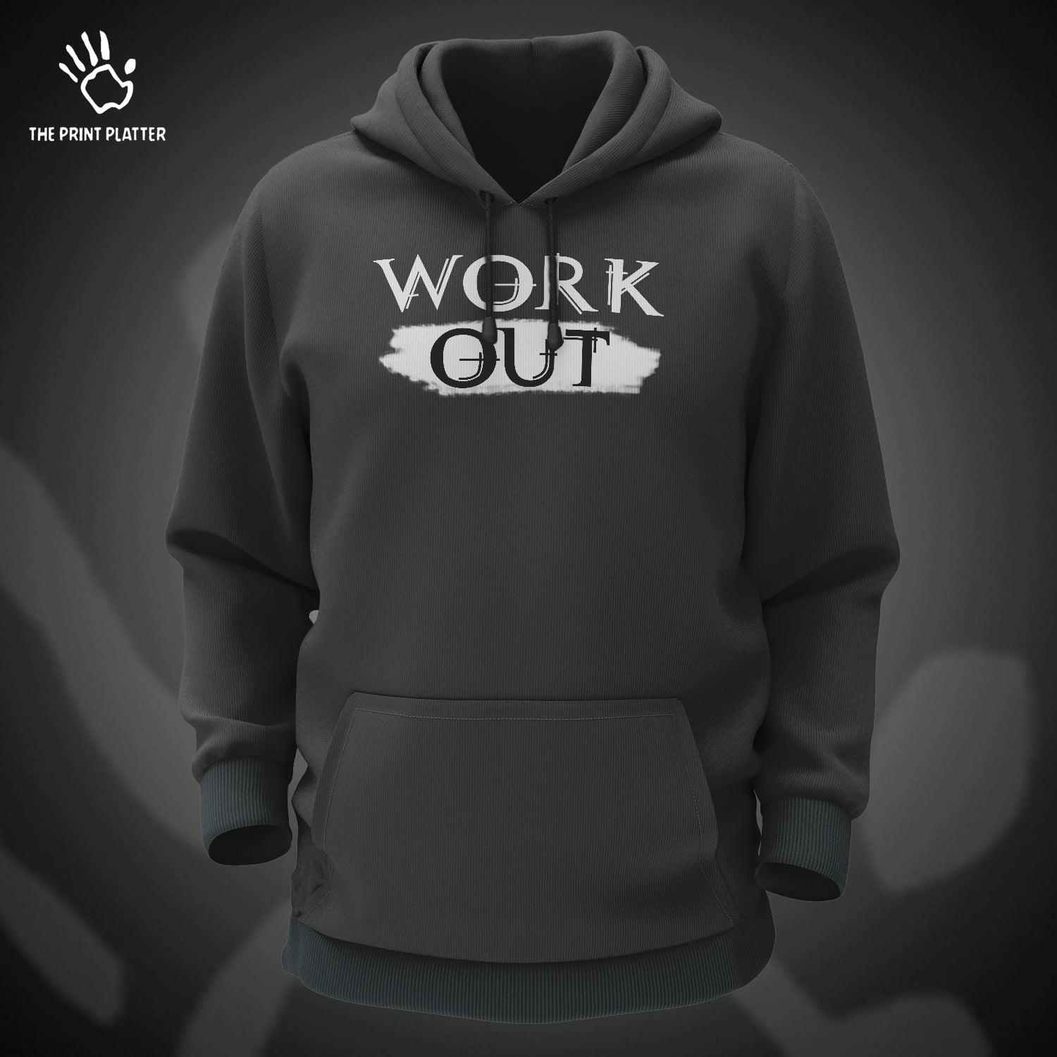 Work Out Cotton Bio Wash 330gsm Sweatshirt with Hood for Winter | H-R31