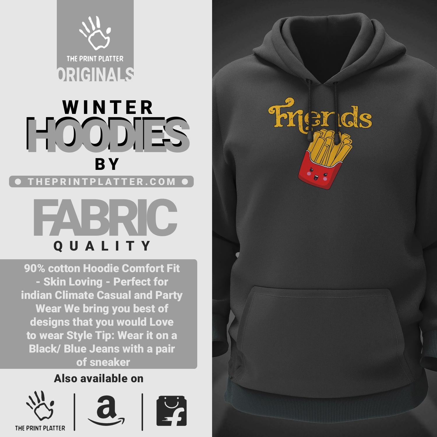 Friends Cotton Bio Wash 330gsm Sweatshirt with Hood for Winter | H-R387