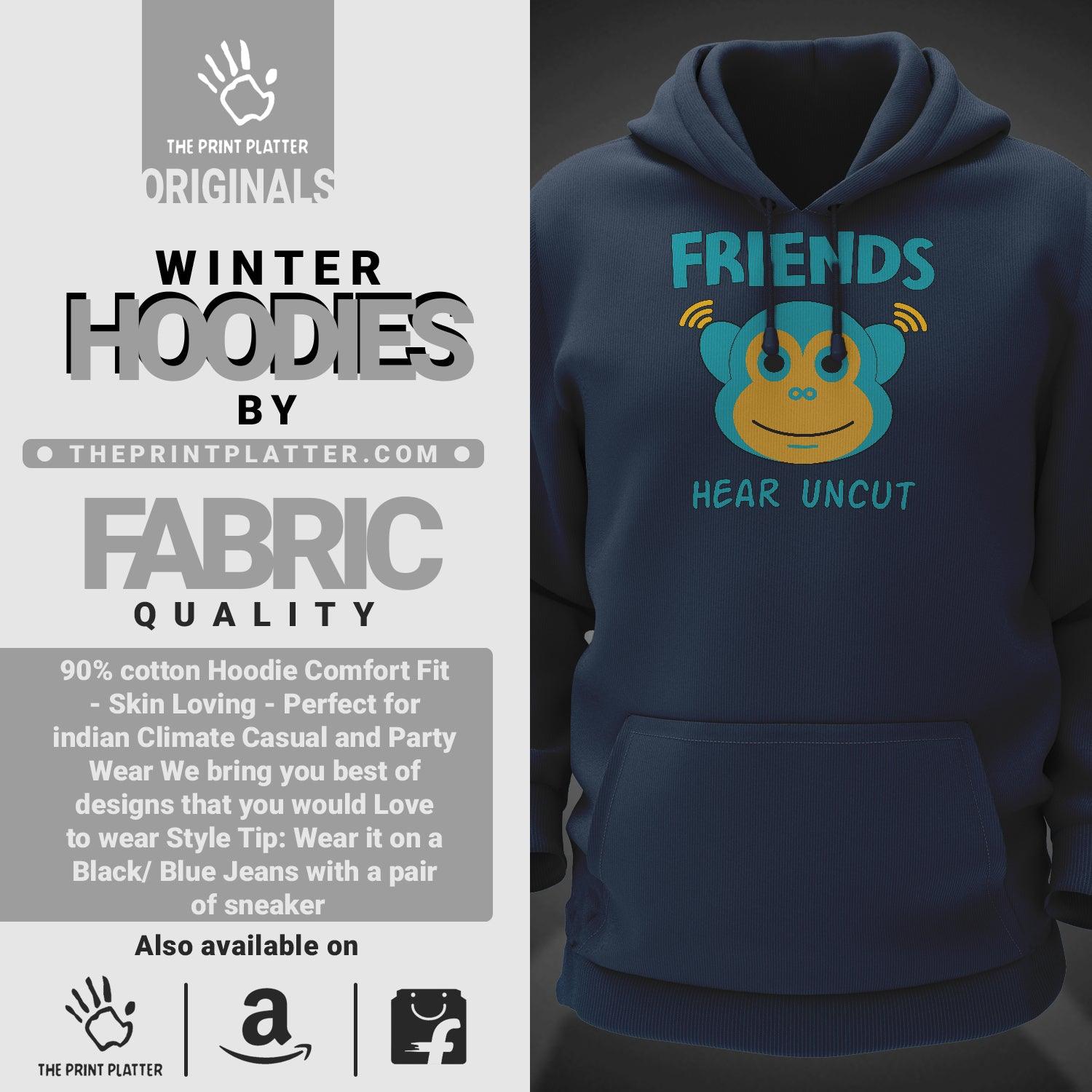 Friends Cotton Bio Wash 330gsm Sweatshirt with Hood for Winter | H-R393