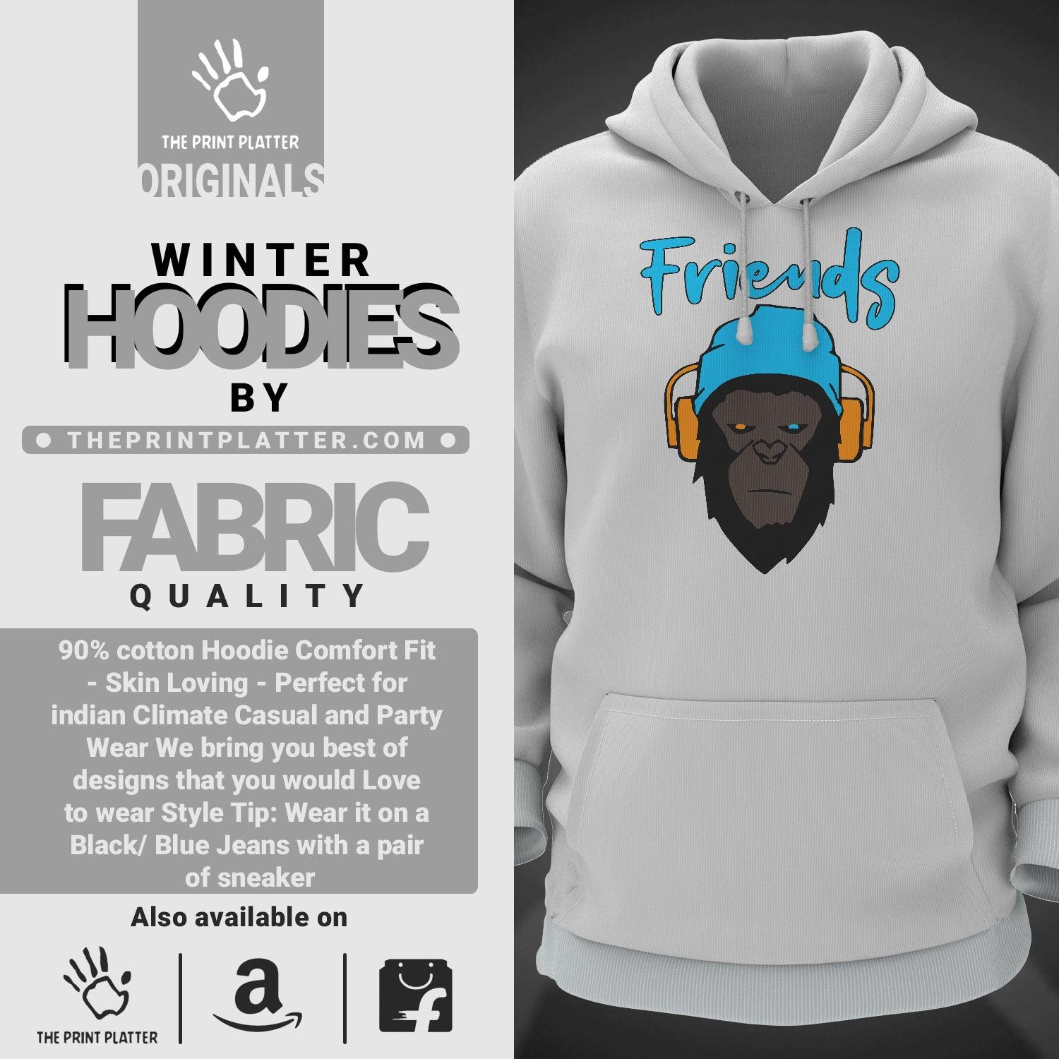 Friends Cotton Bio Wash 330gsm Sweatshirt with Hood for Winter | H-R396