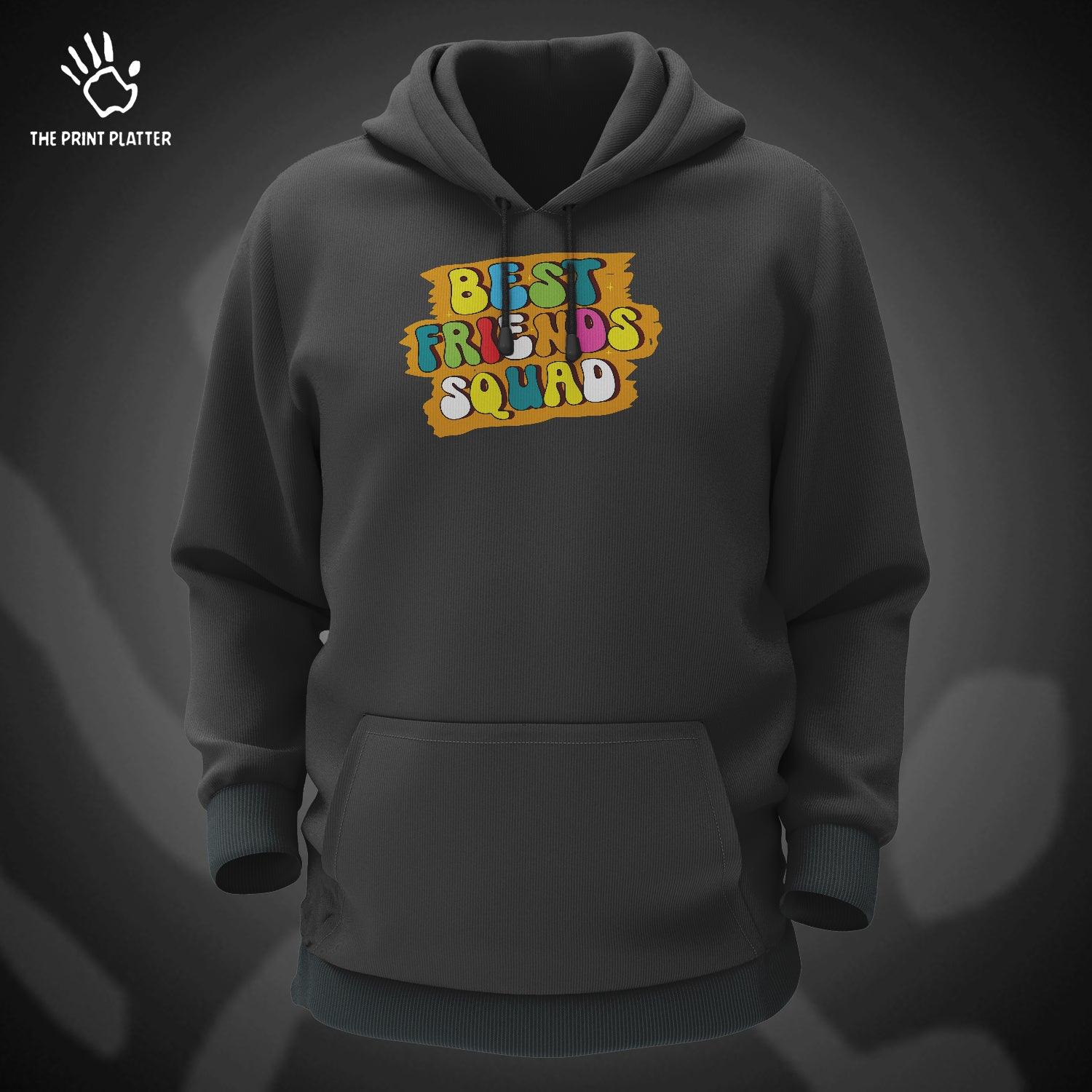 Best Friends Squad Cotton Bio Wash 330gsm Sweatshirt with Hood for Winter | H-R398