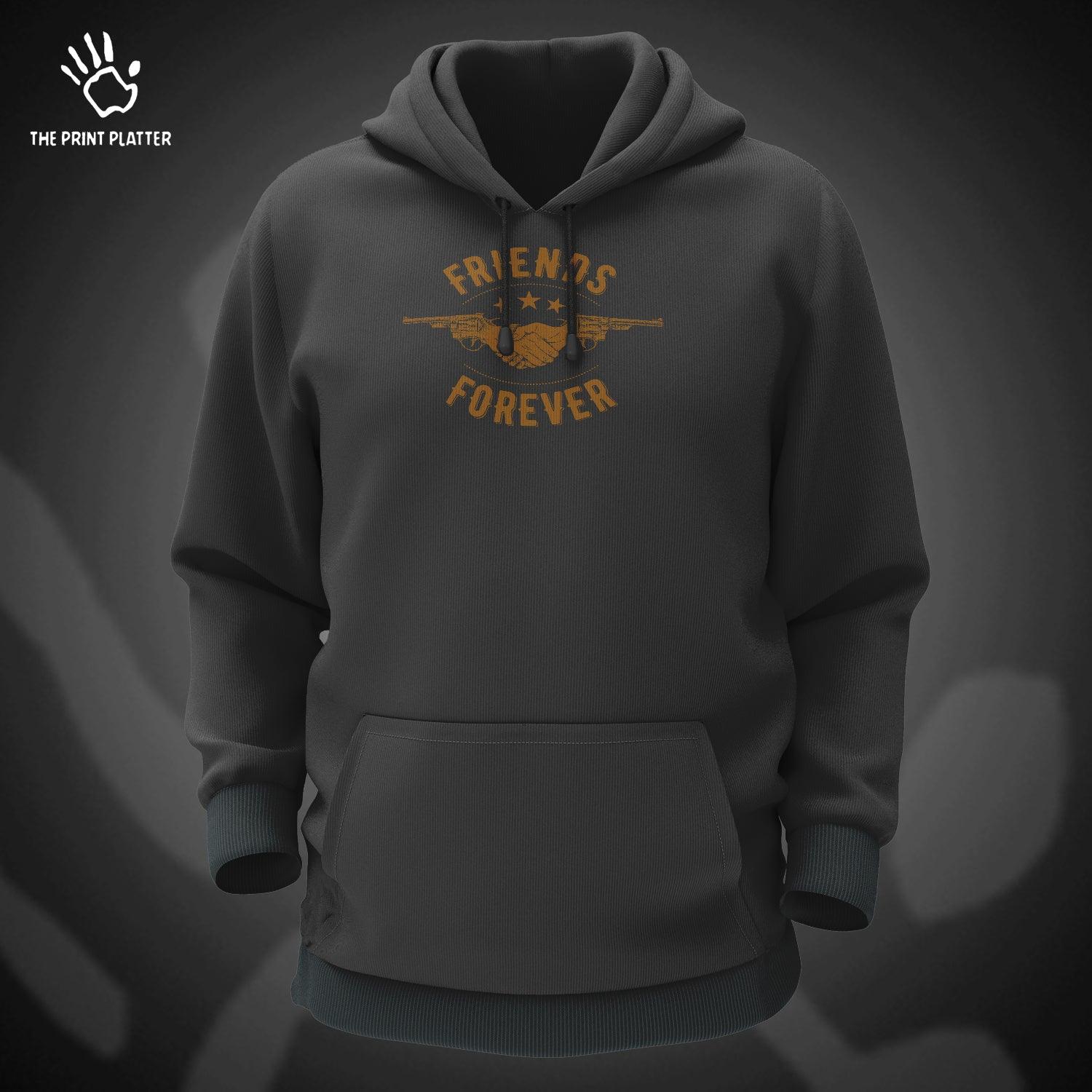Friends Forever Cotton Bio Wash 330gsm Sweatshirt with Hood for Winter | H-R402