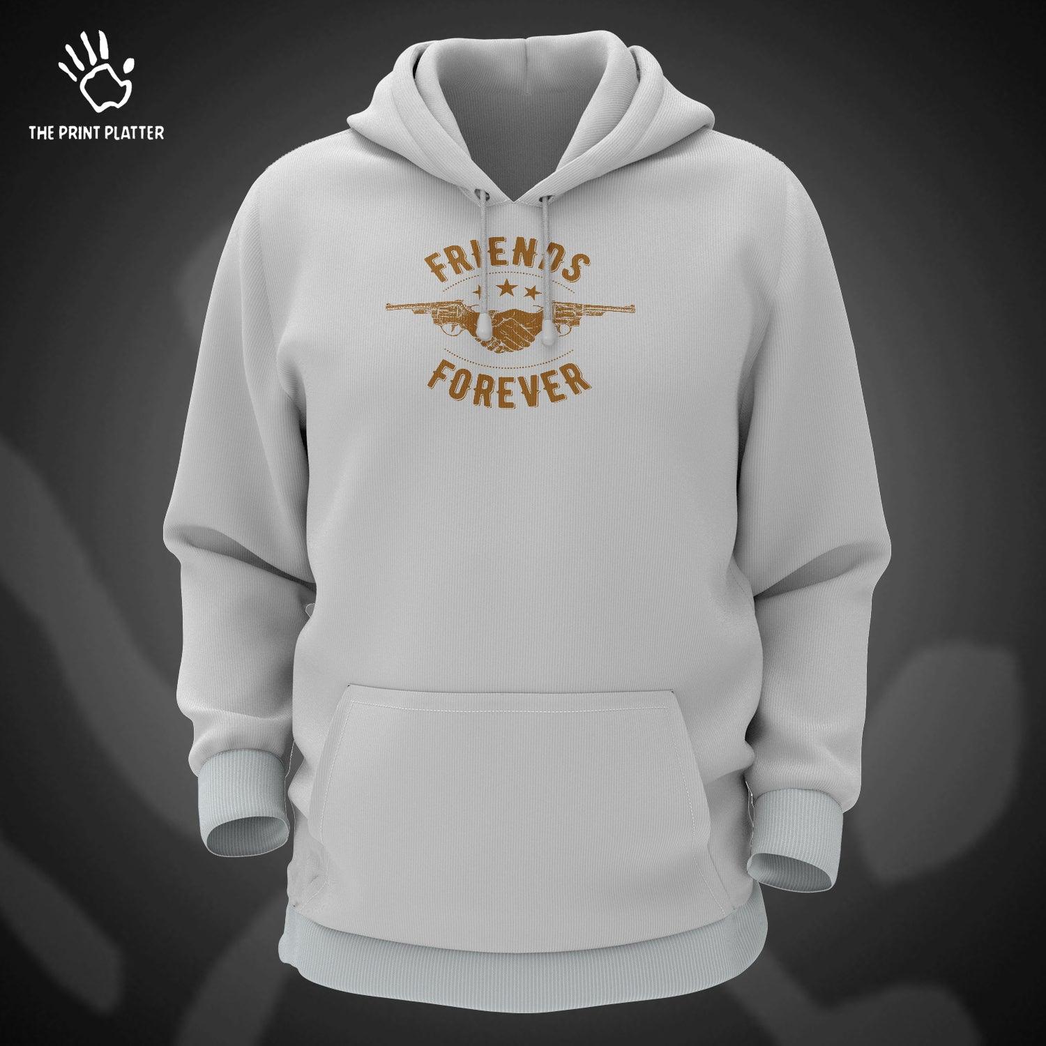 Friends Forever Cotton Bio Wash 330gsm Sweatshirt with Hood for Winter | H-R402